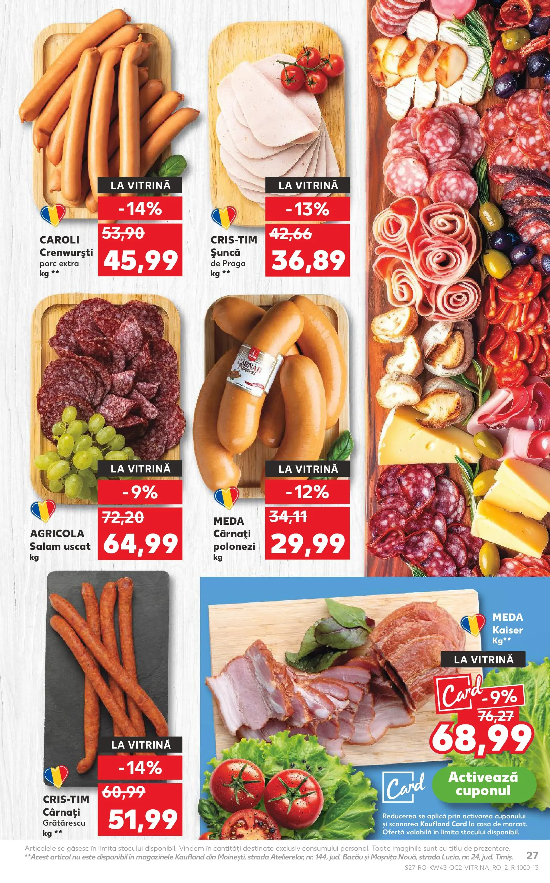 Catalog Kaufland 22 - 27 Octombrie 2025 | Pagina 27 | Produse: Vitrină, Salam, Șuncă, Cârnați