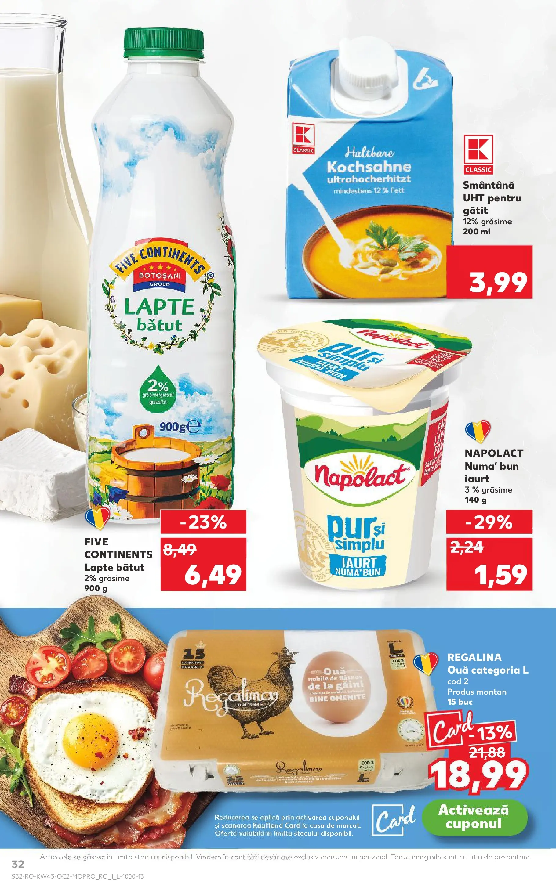 Catalog Kaufland 22 - 27 Octombrie 2025 | Pagina 32 | Produse: Lapte, Iaurt, Ouă, Smântână