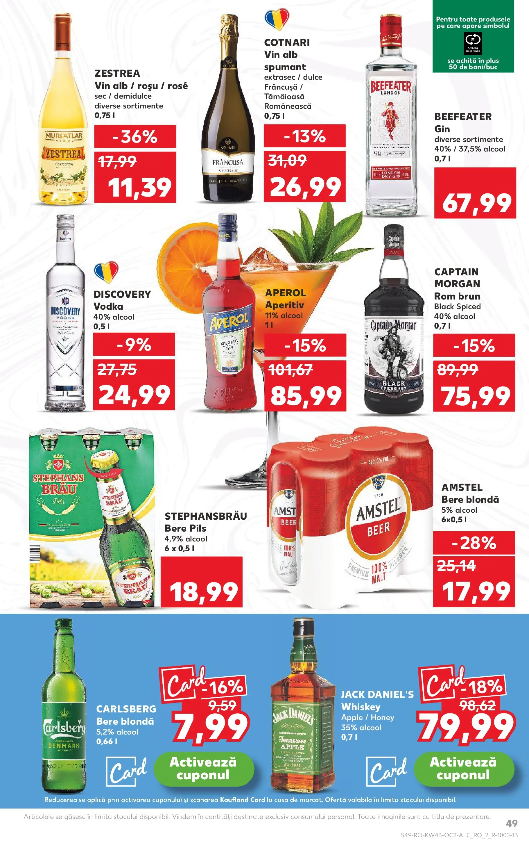 Catalog Kaufland 22 - 27 Octombrie 2025 | Pagina 49 | Produse: Bere, Rom, Vodka, Whiskey
