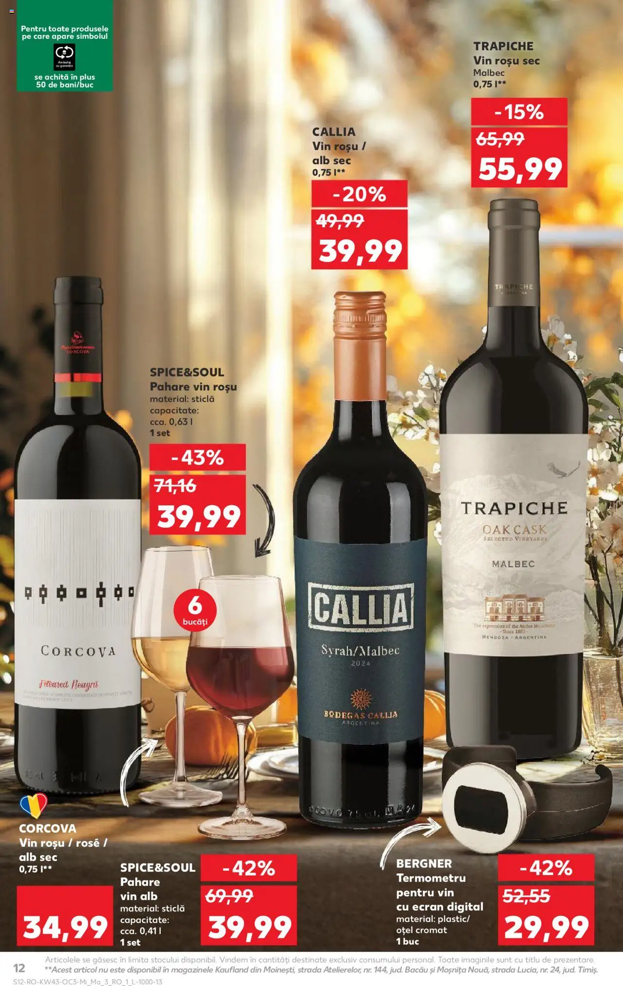 Catalog Kaufland 22 - 27 Octombrie 2025 | Pagina 12 | Produse: Pahare, Termometru, Vin