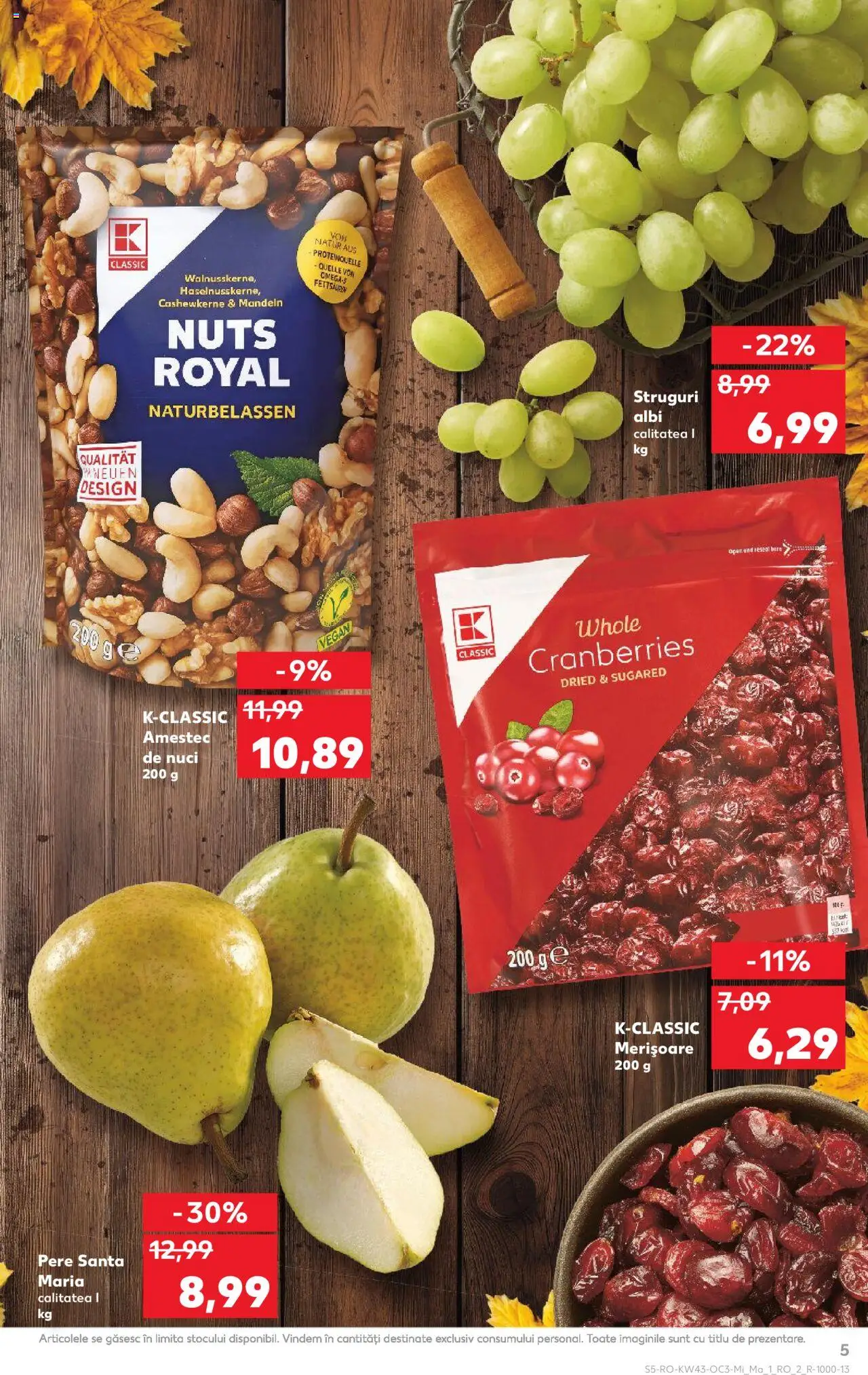 Catalog Kaufland 22 - 27 Octombrie 2025 | Pagina 5 | Produse: Struguri, Nuci, Çocuk sutyeni