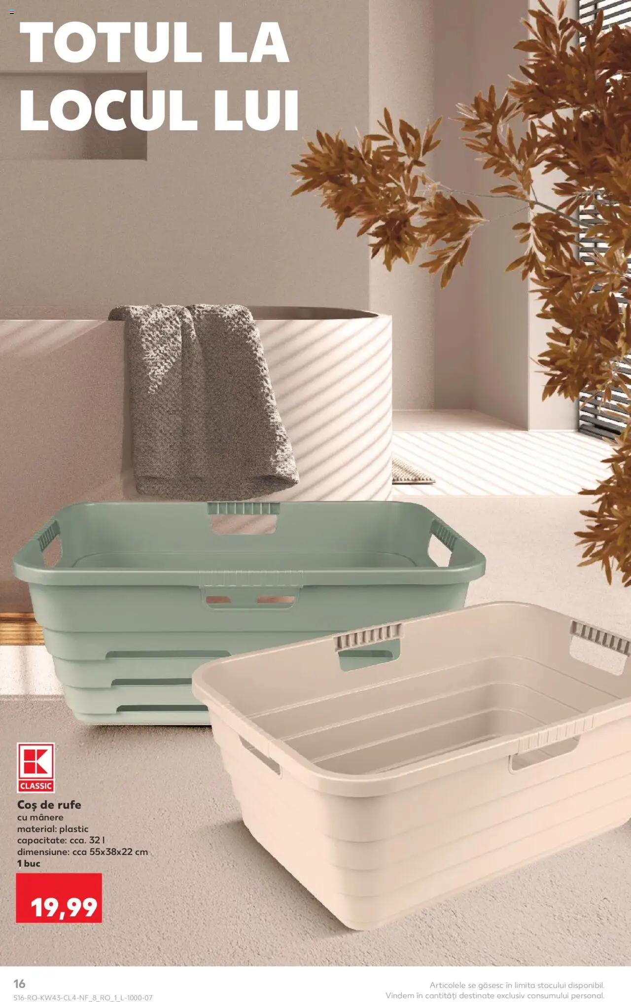 Catalog Kaufland 22 - 27 Octombrie 2025 | Pagina 16 | Produse: Coș, Coș De Rufe