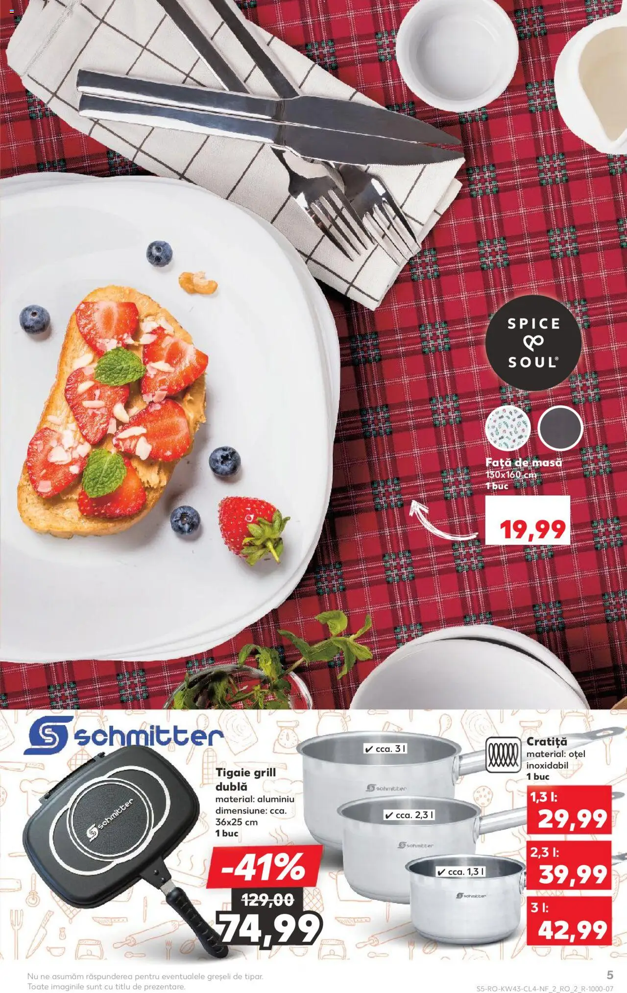 Catalog Kaufland 22 - 27 Octombrie 2025 | Pagina 5 | Produse: Tigaie, Grill, Față de masă, Masă