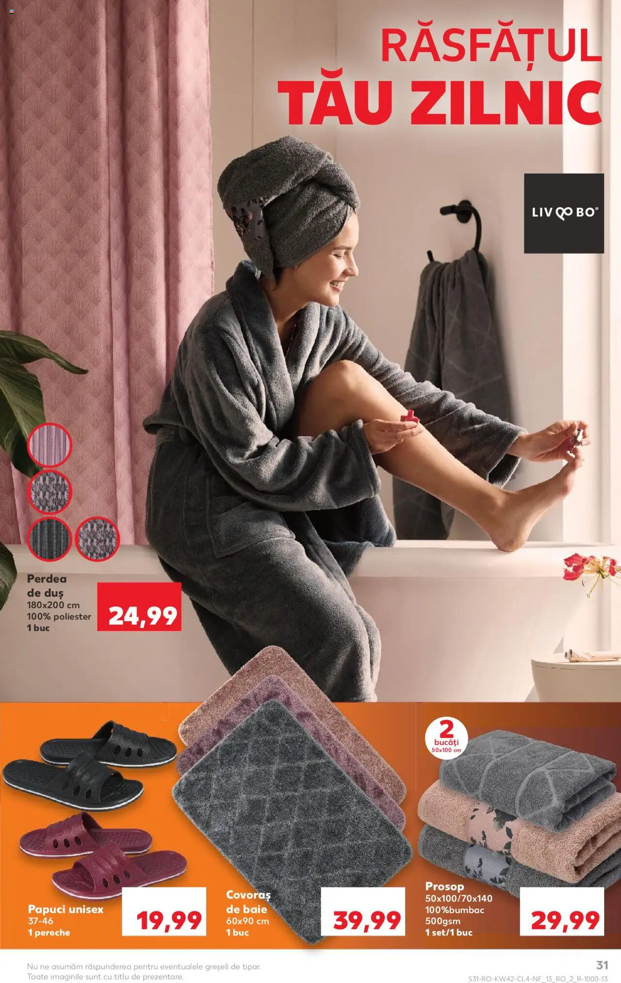 Catalog Kaufland 15 - 20 Octombrie 2025 | Pagina 31 | Produse: Duș, Perdea, Covoraș de baie, Papuci