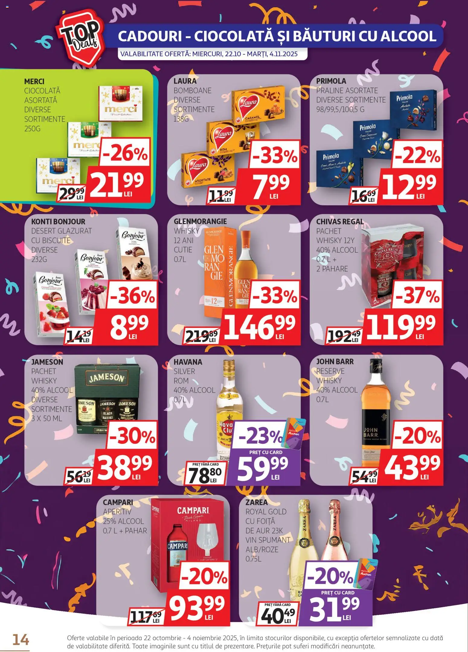 Catalog Auchan 22 Octombrie - 3 Noiembrie 2025 | Pagina 14 | Produse: Cutie, Praline, Ciocolată, Bomboane