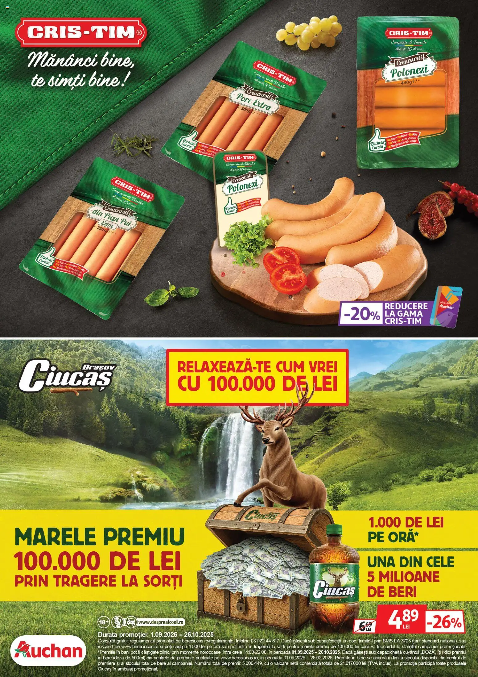 Catalog Auchan 22 Octombrie - 3 Noiembrie 2025 | Pagina 19 | Produse: Crenvurști, Bere, Pește, Paste