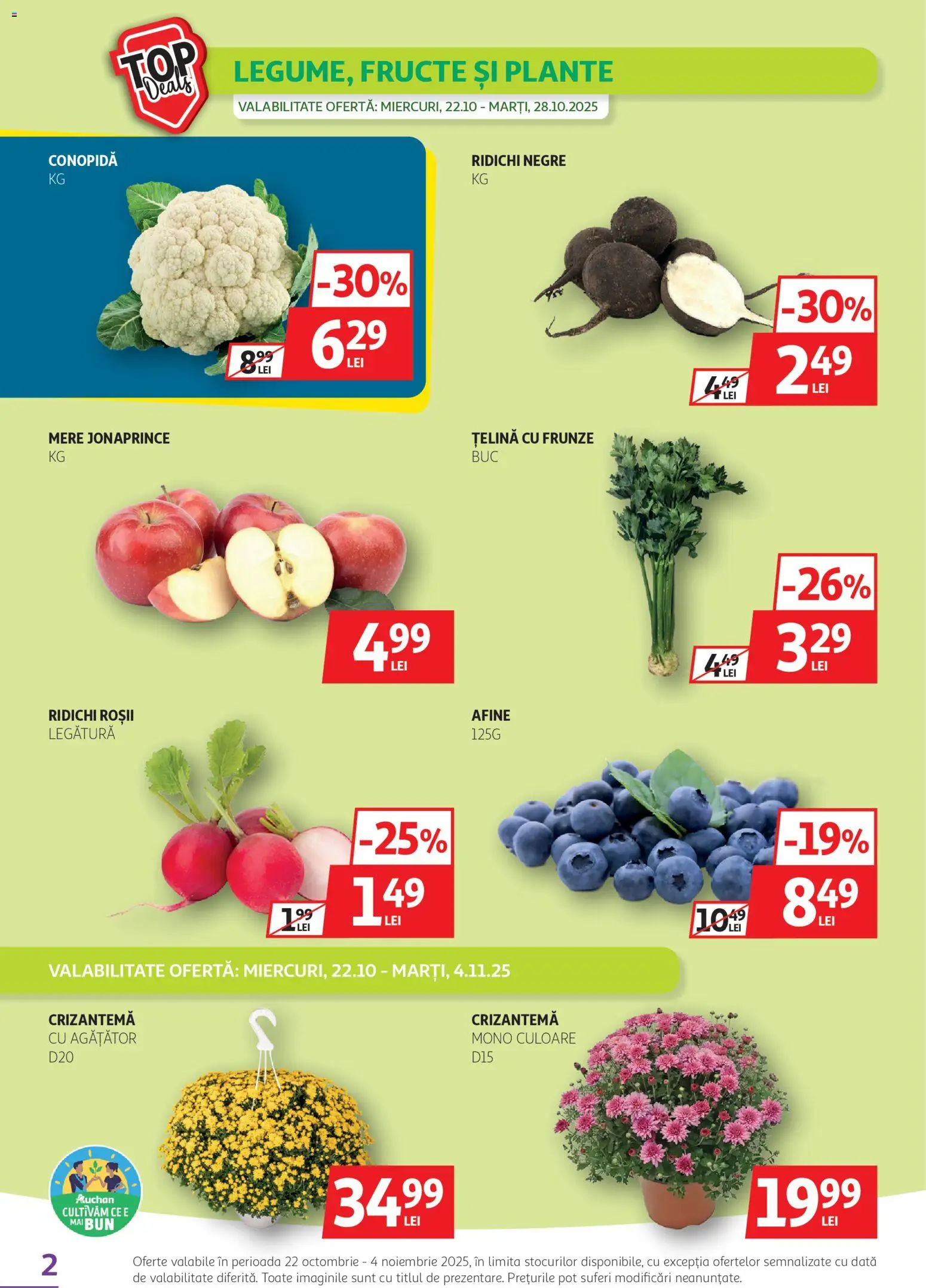 Catalog Auchan 22 Octombrie - 3 Noiembrie 2025 | Pagina 2 | Produse: Conopidă, Mere, Roșii, Sıcak çikolata