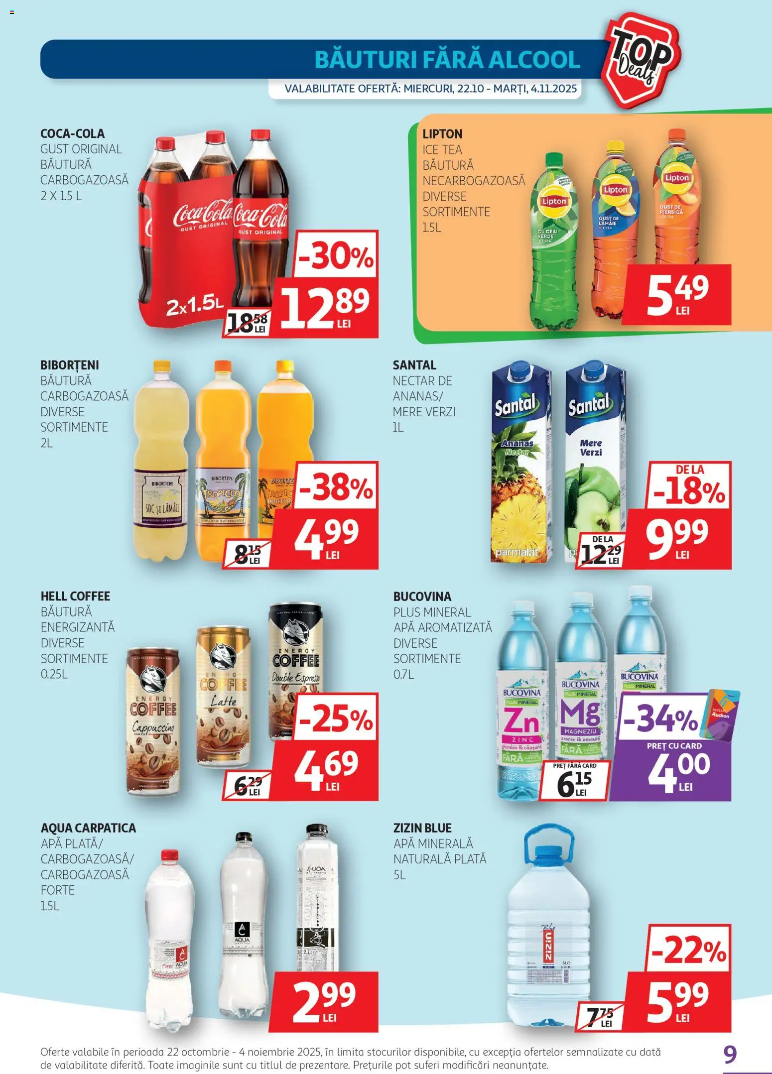 Catalog Auchan 22 Octombrie - 3 Noiembrie 2025 | Pagina 9 | Produse: Piersică, Zmeură, Ice tea, Apă