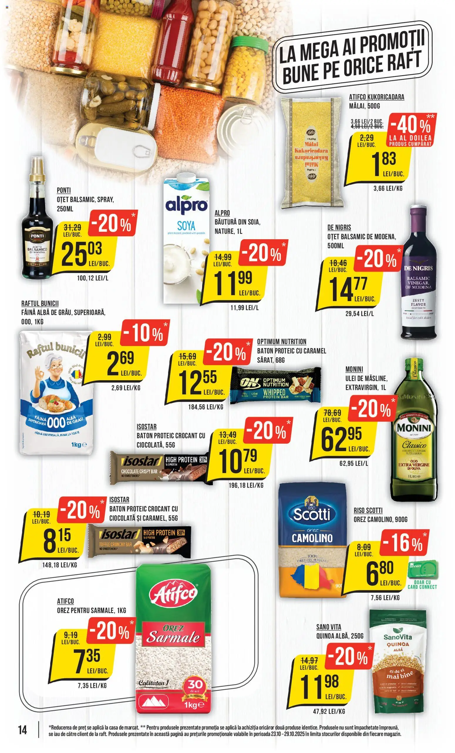 Catalog Mega Image 23 - 28 Octombrie 2025 | Pagina 14 | Produse: Ciocolată, Oțet, Făină, Orez