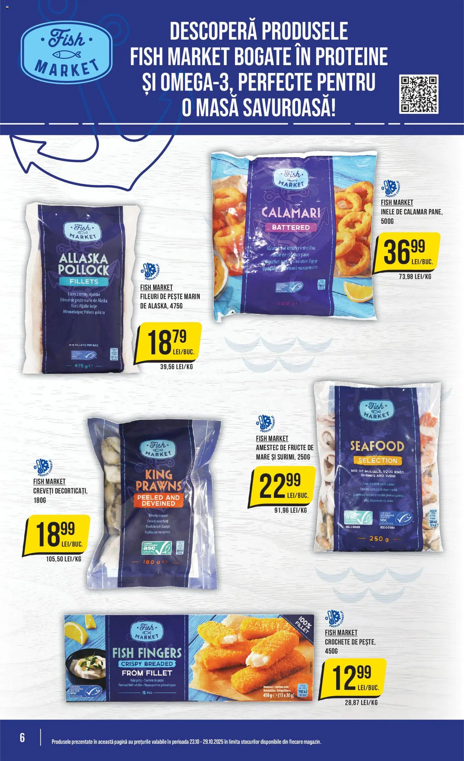 Catalog Mega Image 23 - 28 Octombrie 2025 | Pagina 6 | Produse: Masaüstü kılıfı, Masă, Pește, Fructe