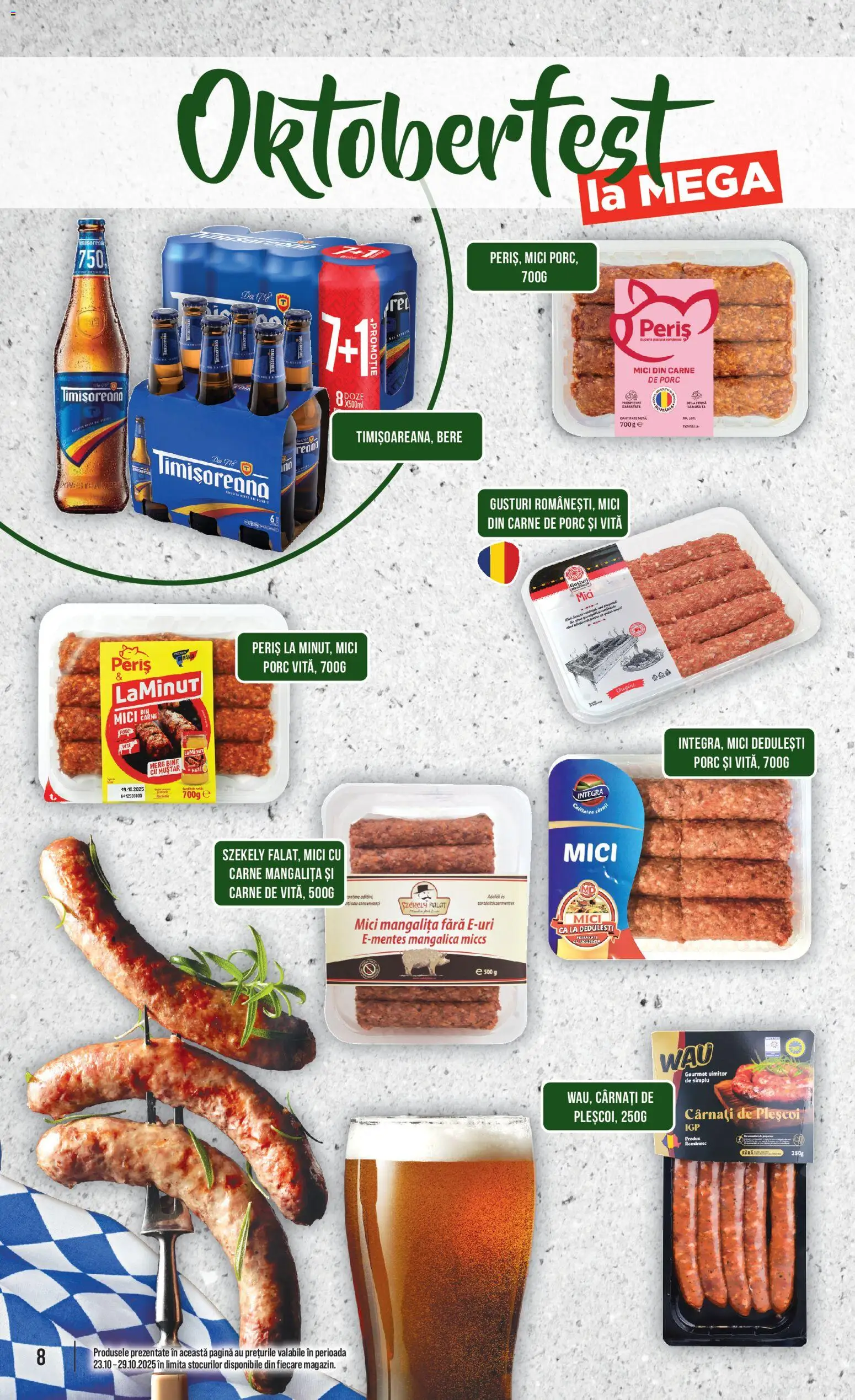 Catalog Mega Image 23 - 28 Octombrie 2025 | Pagina 8 | Produse: Bere, Carne De Porc, Muștar, Cârnați