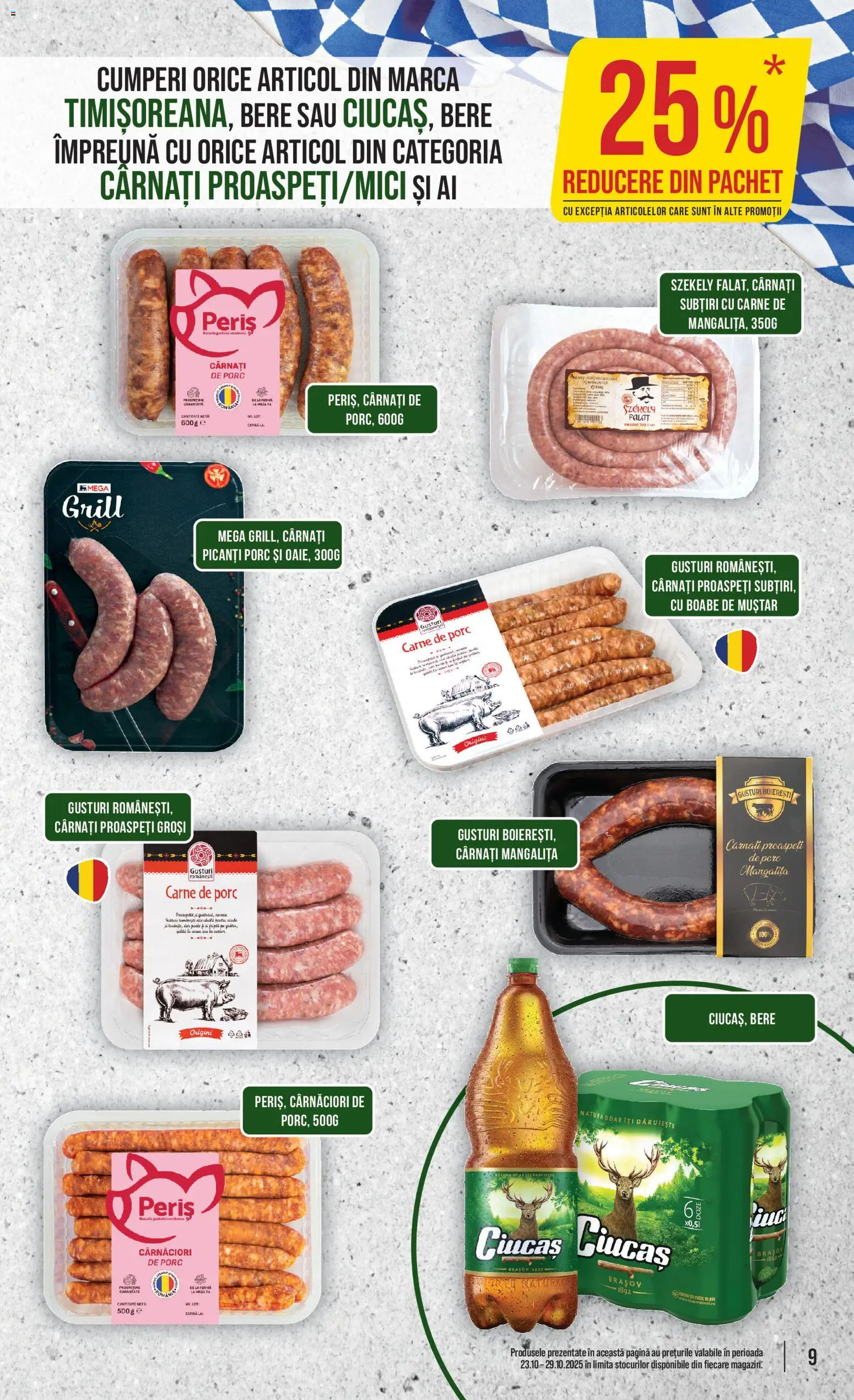 Catalog Mega Image 23 - 28 Octombrie 2025 | Pagina 9 | Produse: Grill, Bere, Carne De Porc, Cârnați