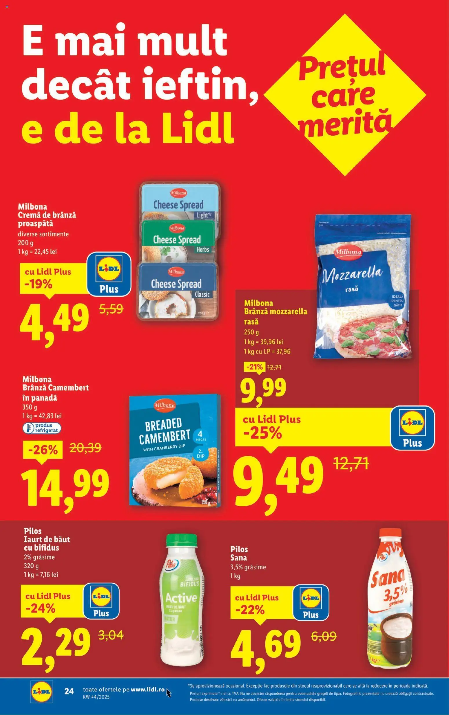 Catalog LIDL 27 Octombrie - 1 Noiembrie 2025 | Pagina 24 | Produse: Toplar, Mozzarella, Brânză, Iaurt
