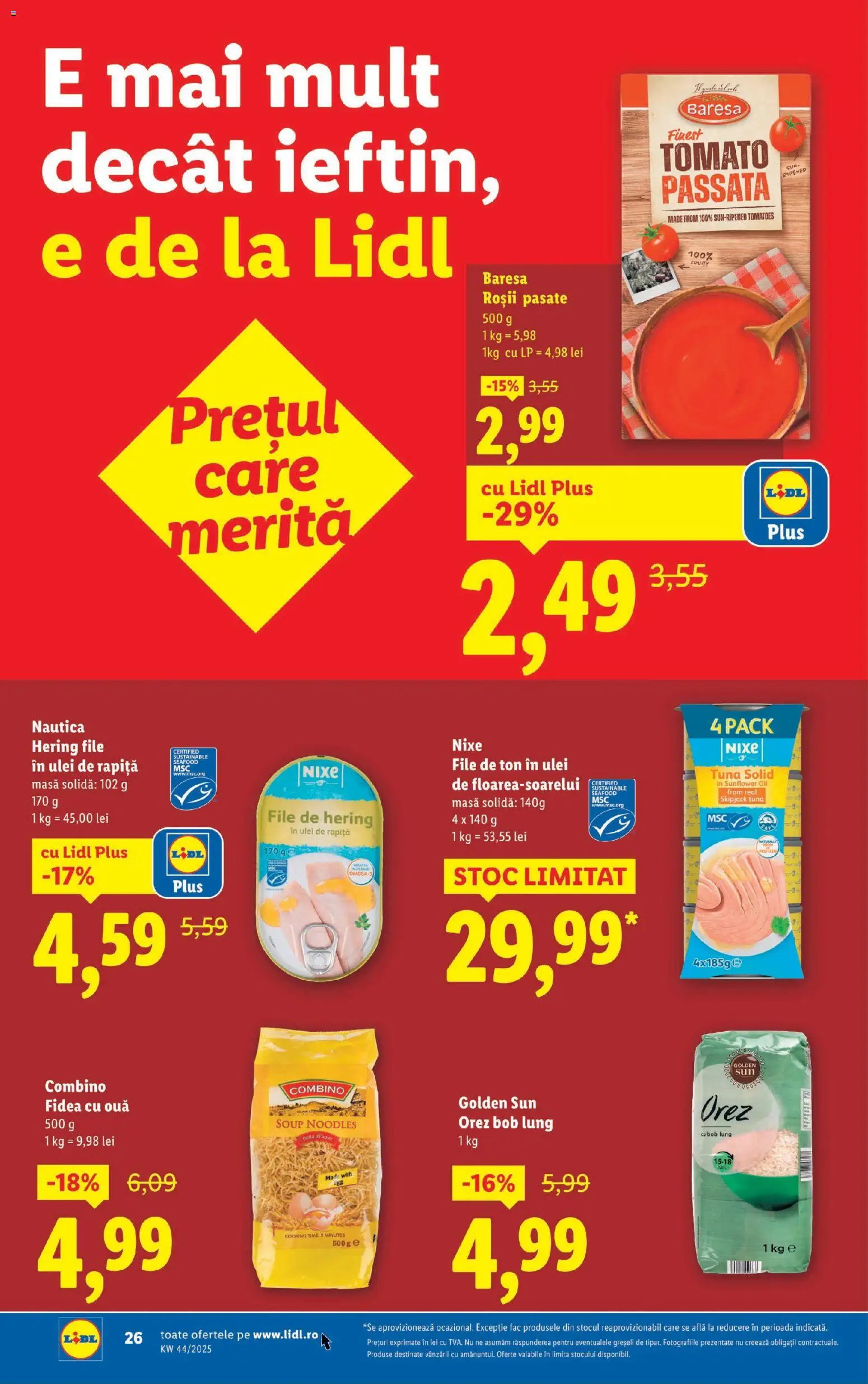 Catalog LIDL 27 Octombrie - 1 Noiembrie 2025 | Pagina 26 | Produse: Masă, Ouă, Ulei, Orez