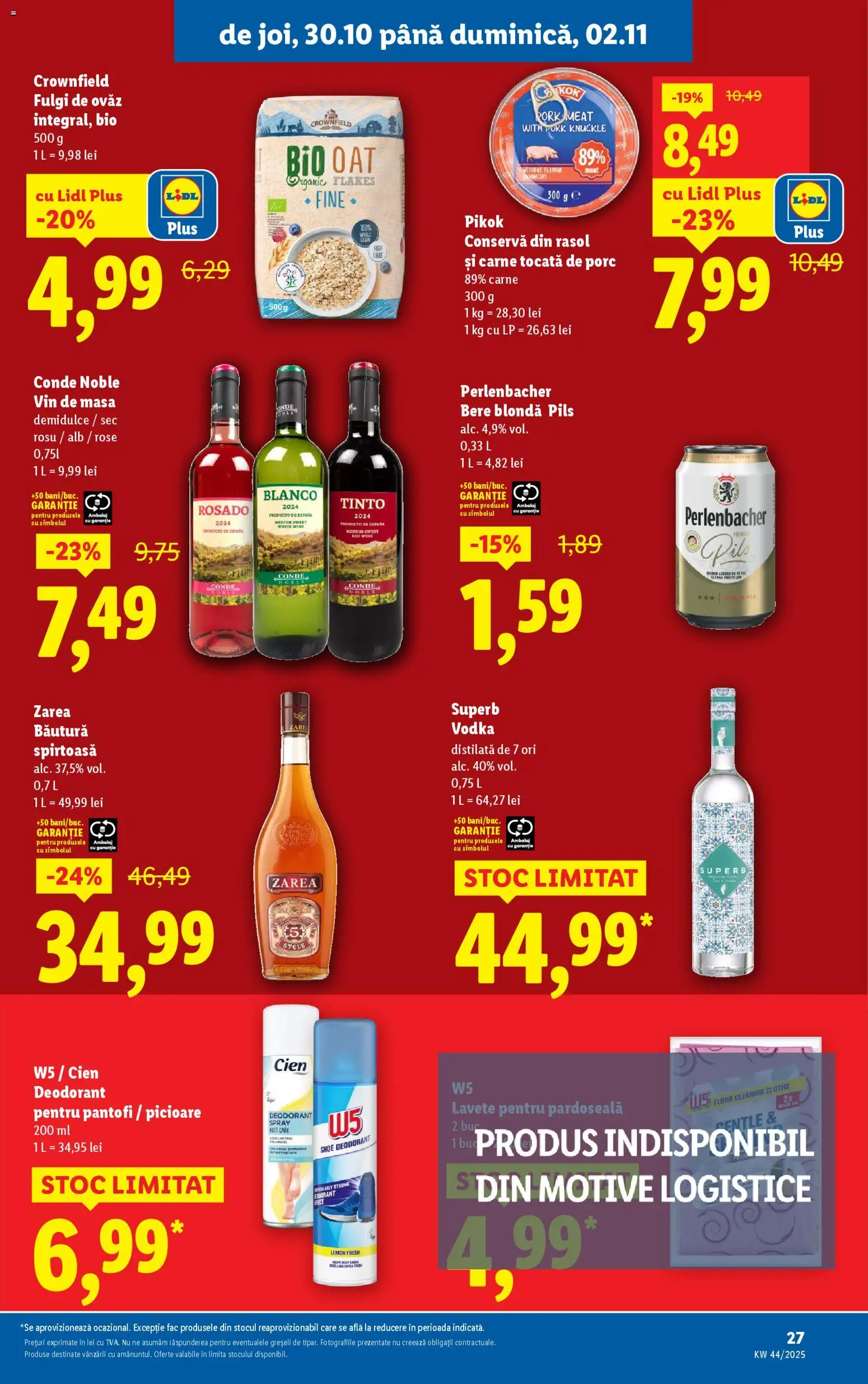 Catalog LIDL 27 Octombrie - 1 Noiembrie 2025 | Pagina 27 | Produse: Şerit ödül, Pardoseală, Fulgi, Vodka