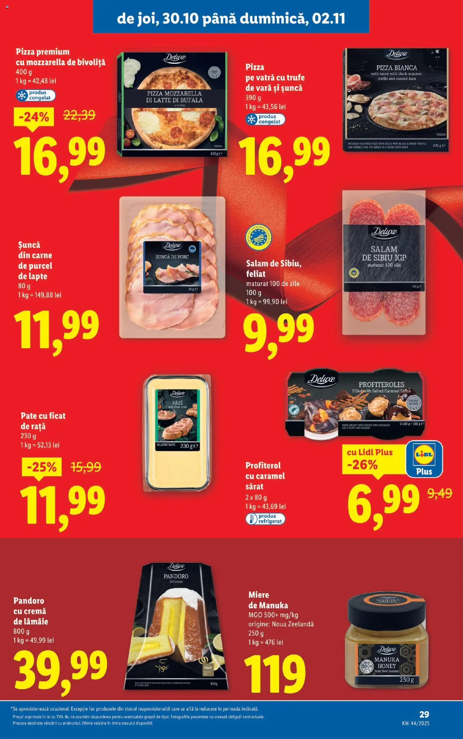 Catalog LIDL 27 Octombrie - 1 Noiembrie 2025 | Pagina 29 | Produse: Rață, Mozzarella, Șuncă, Pizza