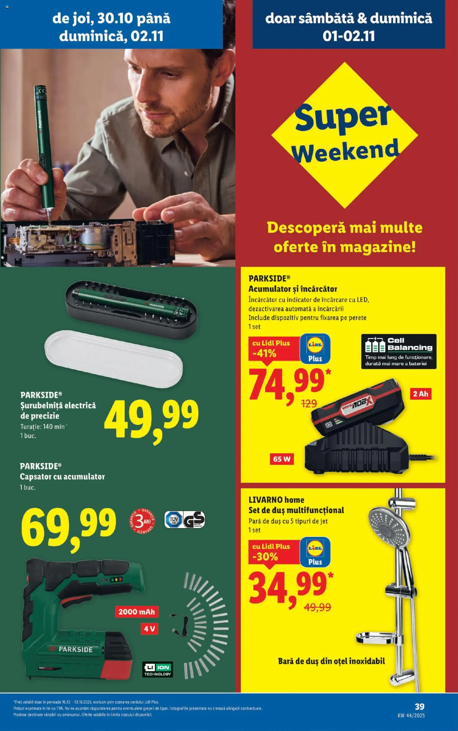Catalog LIDL 27 Octombrie - 1 Noiembrie 2025 | Pagina 39 | Produse: Pară, Încărcător, Makarna sosu, Duș