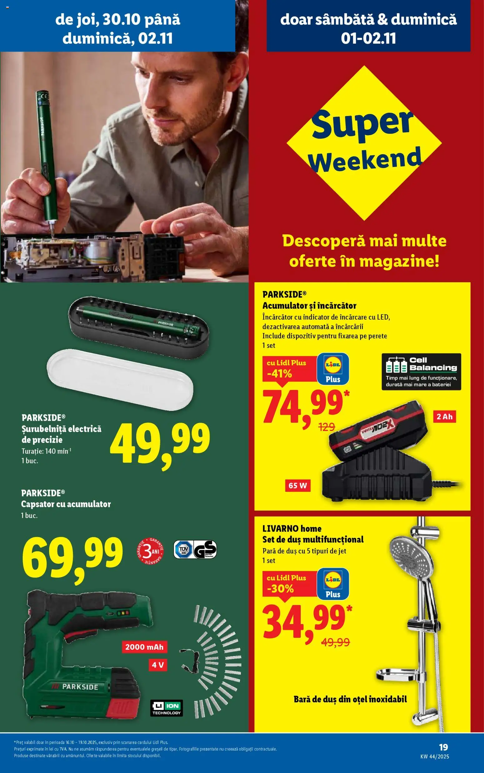 Catalog LIDL 27 Octombrie - 1 Noiembrie 2025 | Pagina 19 | Produse: Pară, Încărcător, Makarna sosu, Duș