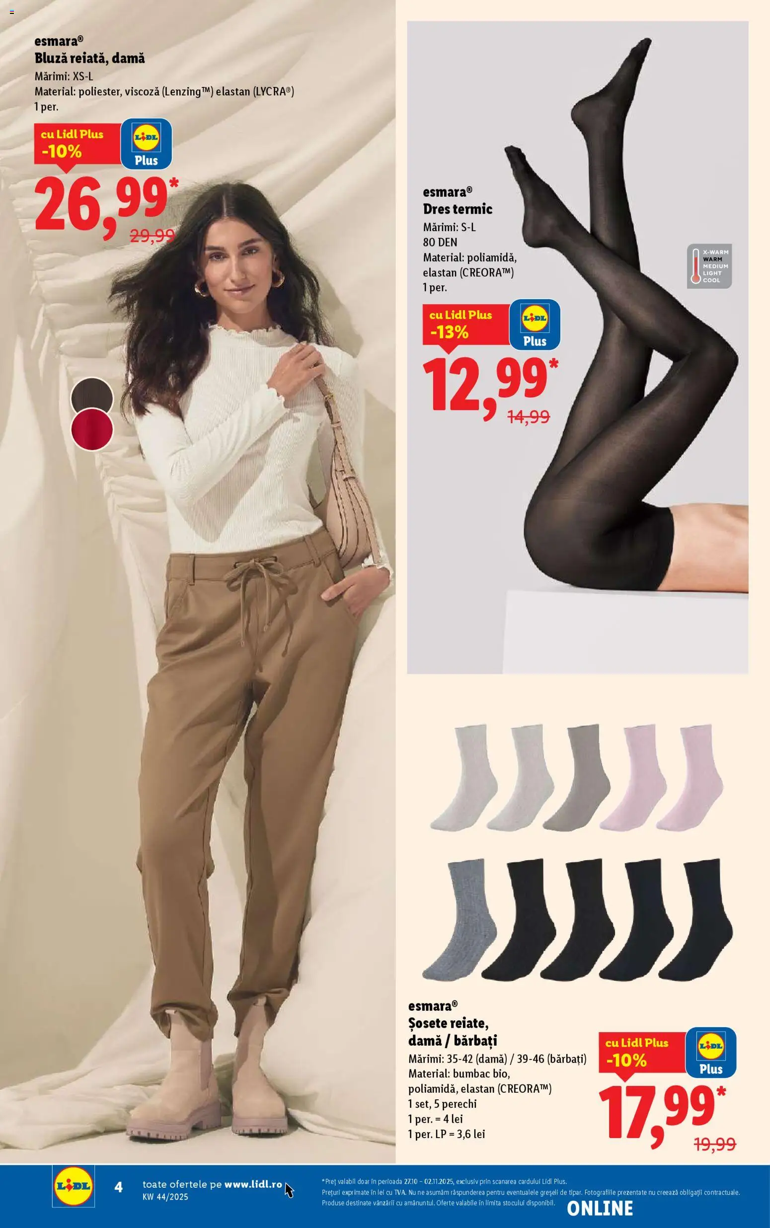 Catalog LIDL 27 Octombrie - 1 Noiembrie 2025 | Pagina 4 | Produse: Bluză, Șosete