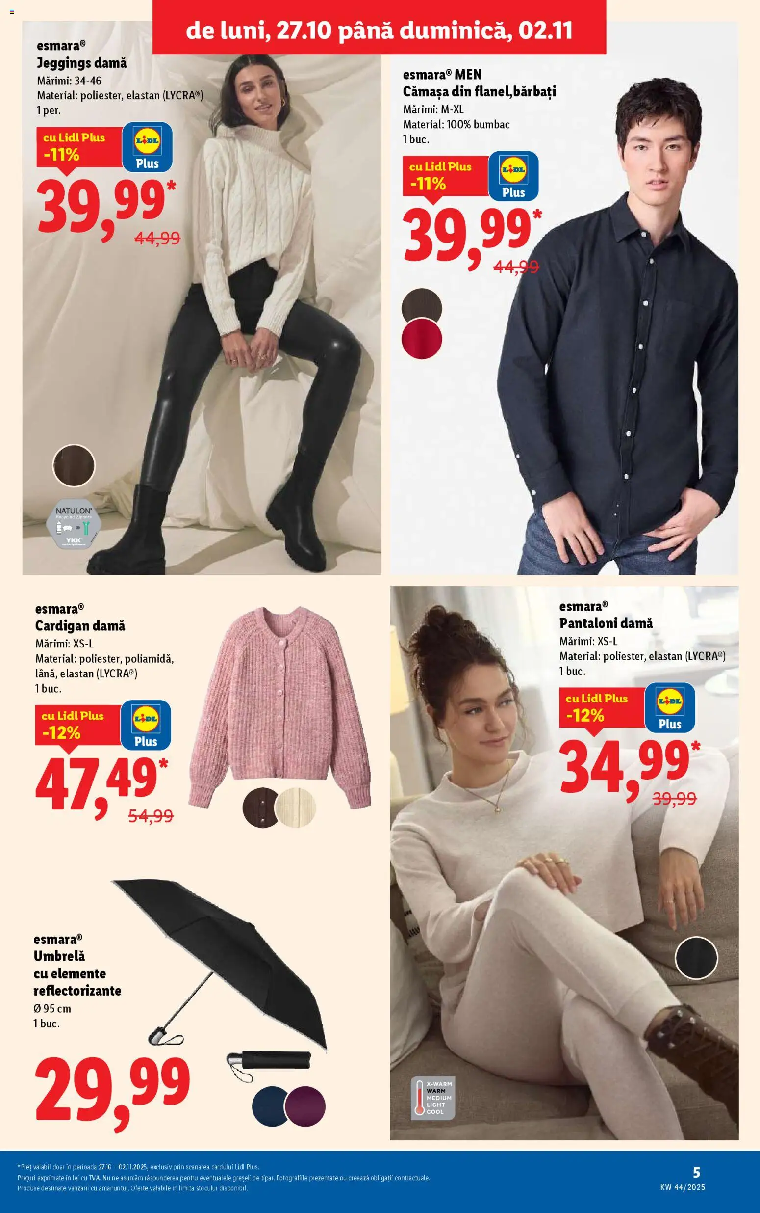 Catalog LIDL 27 Octombrie - 1 Noiembrie 2025 | Pagina 5 | Produse: Umbrelă, Cardigan, Pantaloni