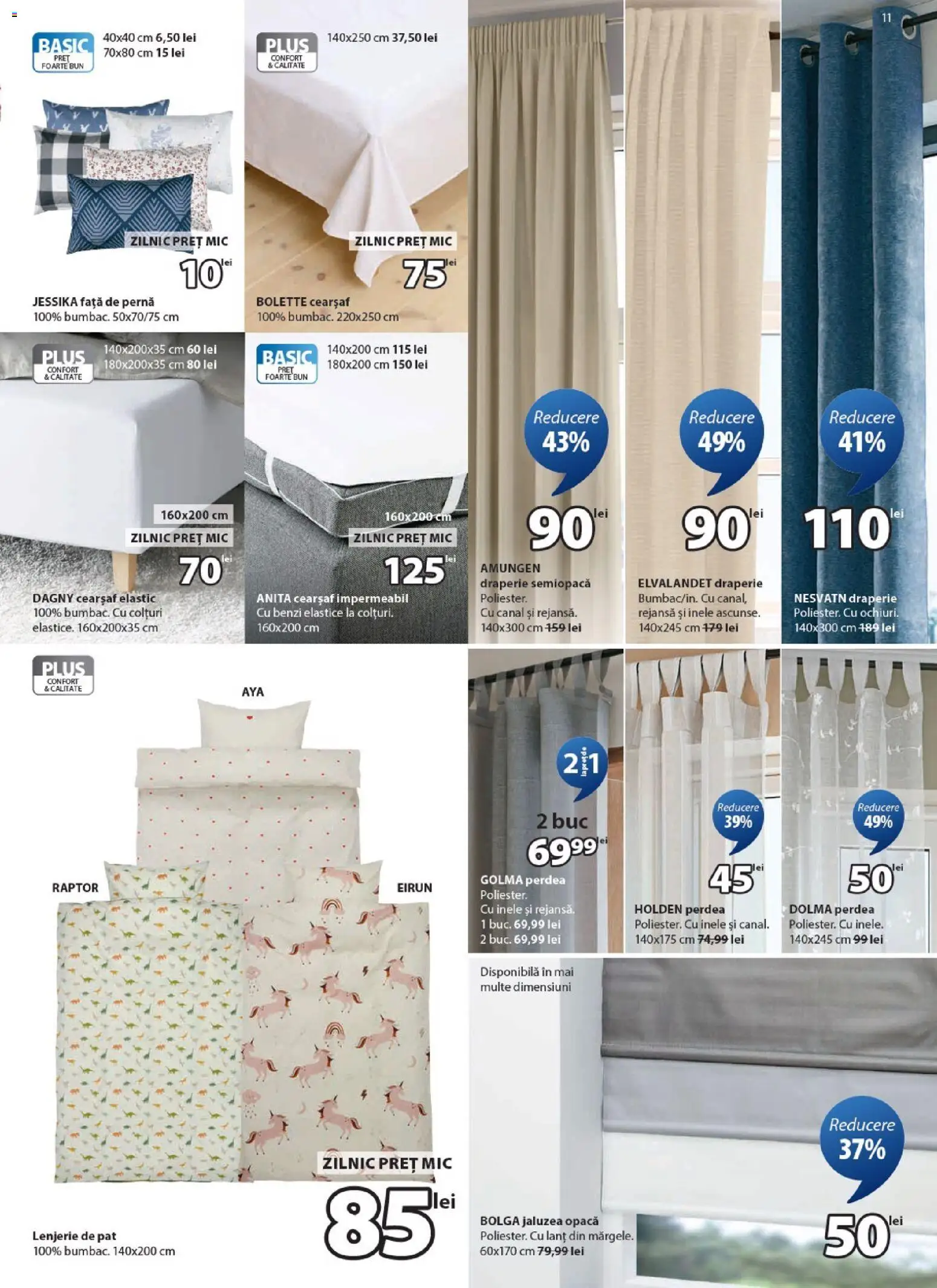 Catalog JYSK 26 Octombrie - 23 Noiembrie 2025 | Pagina 11 | Produse: Lenjerie de pat, Pernă, Perdea, Față de pernă