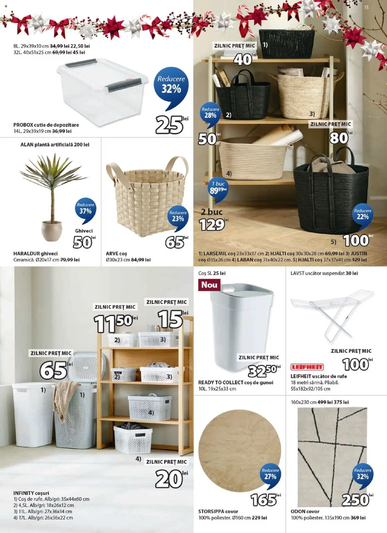 Catalog JYSK 26 Octombrie - 23 Noiembrie 2025 | Pagina 15 | Produse: Uscător, Coș, Cutie, Ghiveci