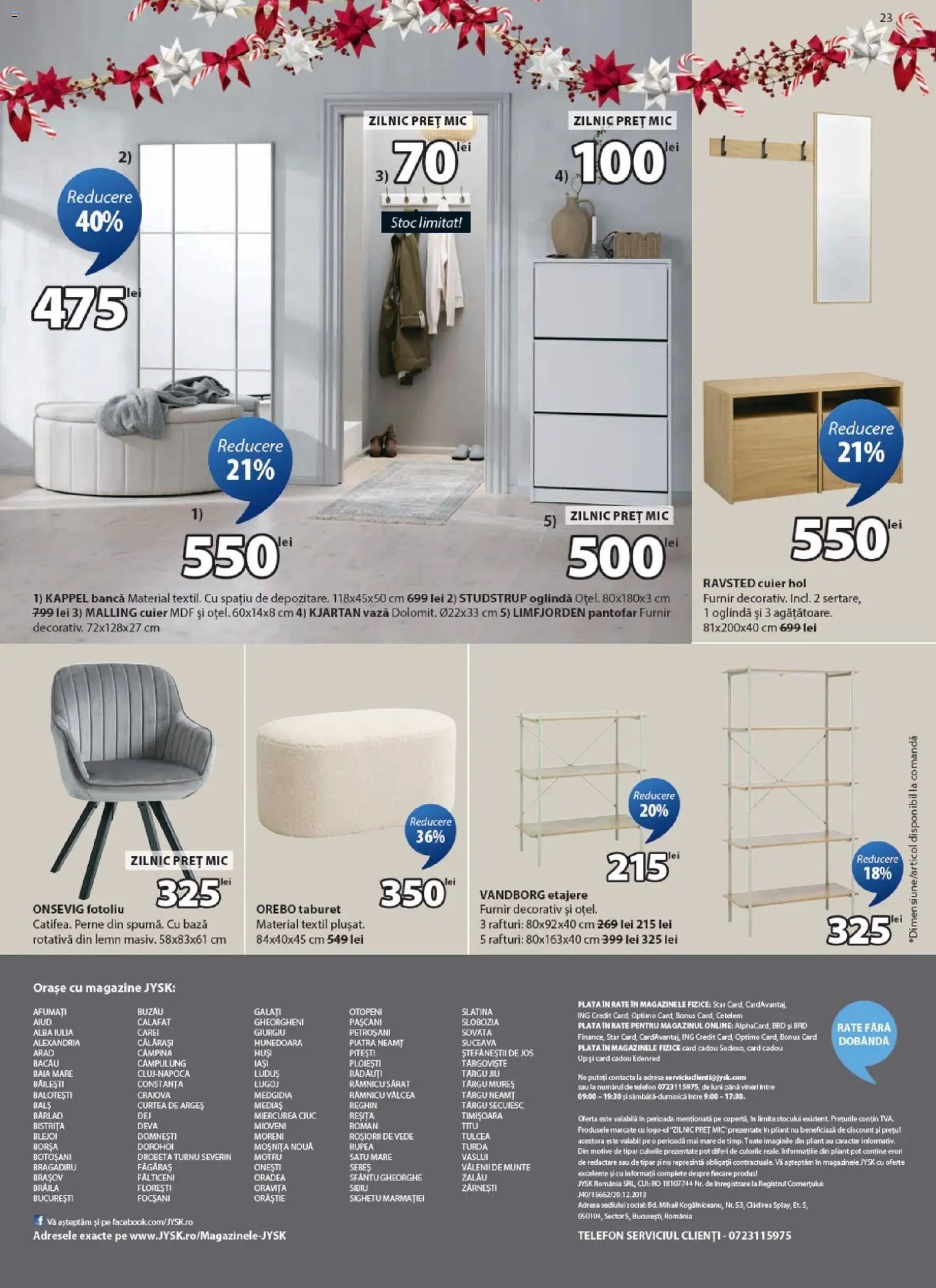 Catalog JYSK 26 Octombrie - 23 Noiembrie 2025 | Pagina 23 | Produse: Oglindă, Taburet, Bancă, Vază