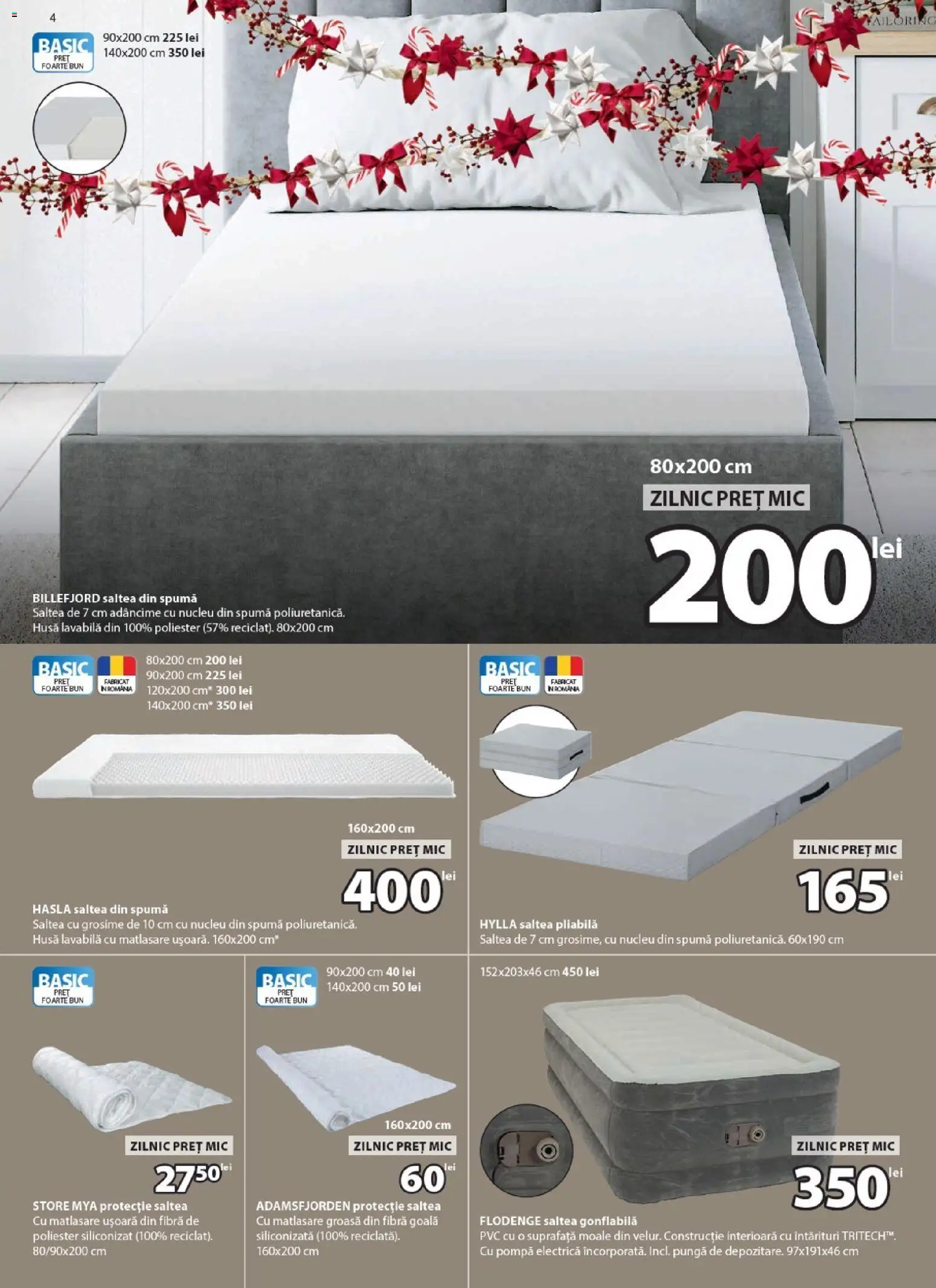 Catalog JYSK 26 Octombrie - 23 Noiembrie 2025 | Pagina 4 | Produse: Pungă, Saltea, Saltea gonflabilă, Türk kahvesi öğütme değirmeni