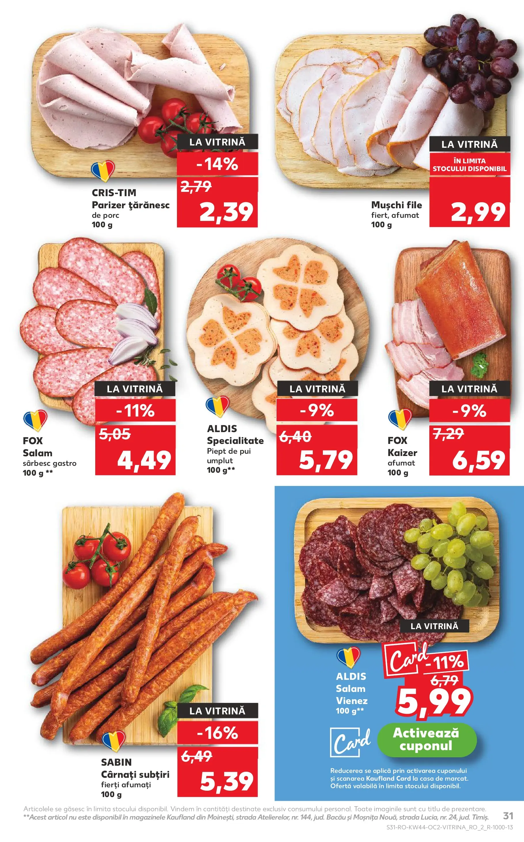 Catalog Kaufland 29 Octombrie - 3 Noiembrie 2025 | Pagina 31 | Produse: Bacon, Salam, Parizer, Cârnați