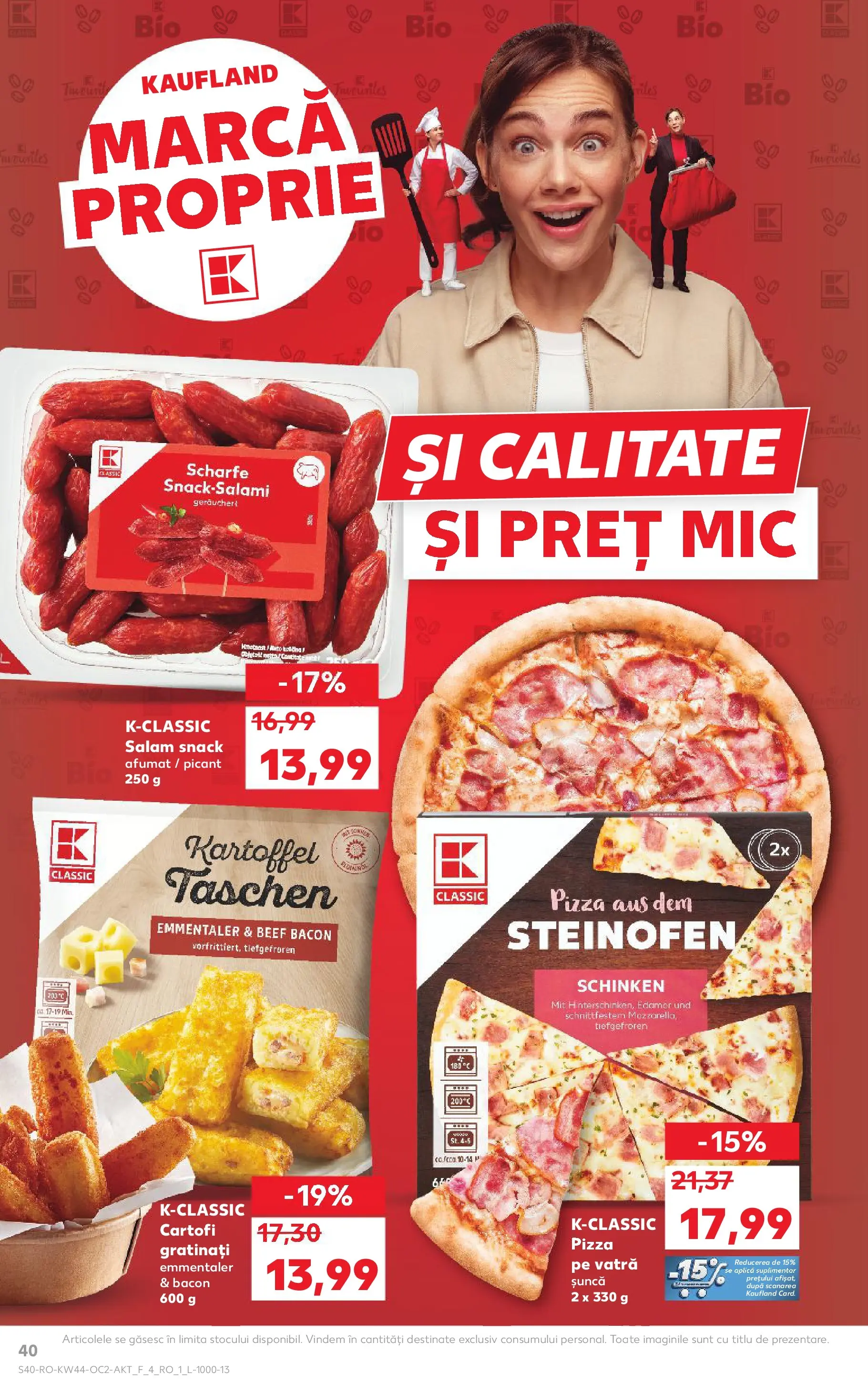 Catalog Kaufland 29 Octombrie - 3 Noiembrie 2025 | Pagina 40 | Produse: Bacon, Salam, Șuncă, Cartofi