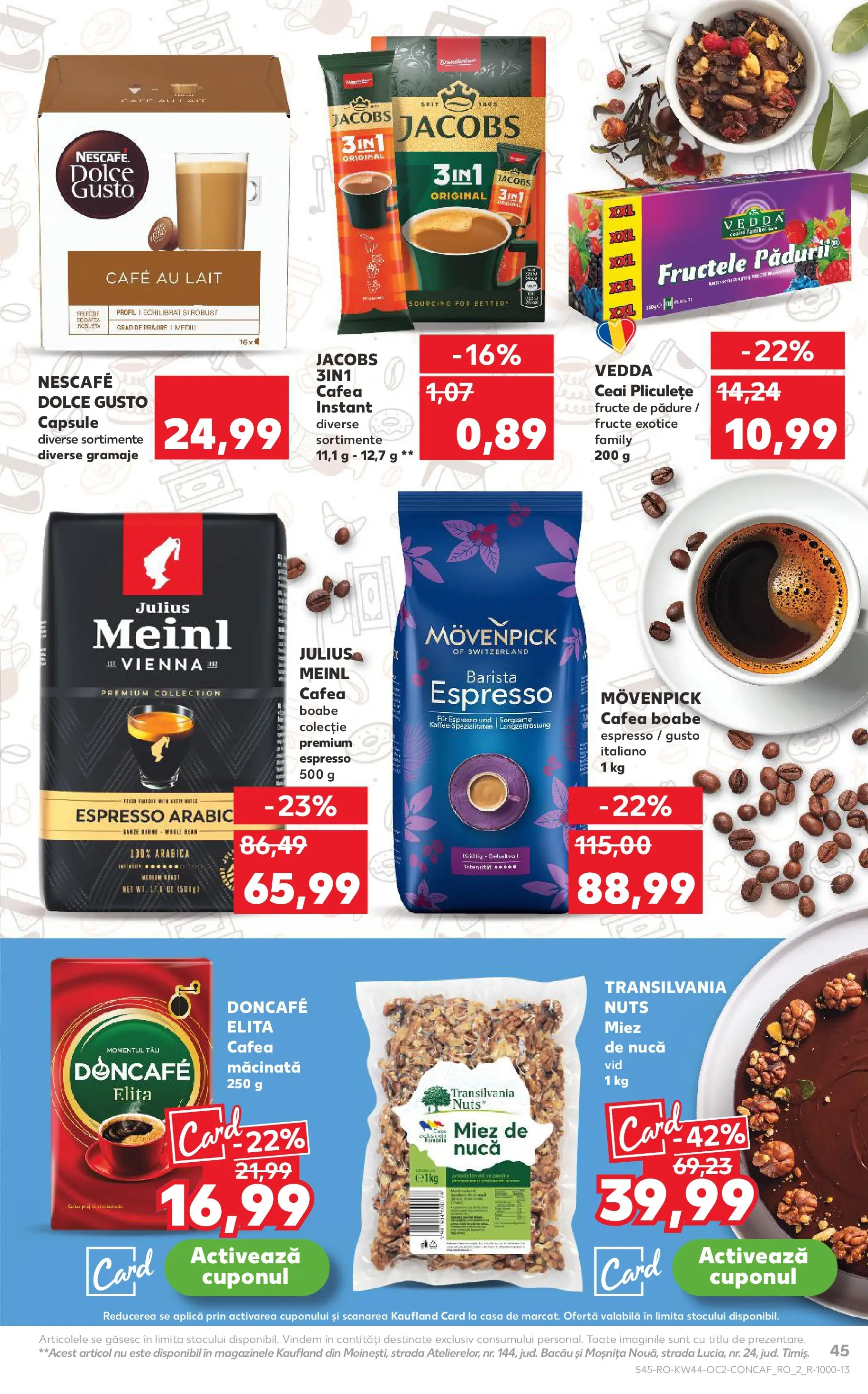 Catalog Kaufland 29 Octombrie - 3 Noiembrie 2025 | Pagina 45 | Produse: Köpek çiti, Cafea, Ceai, Fructe