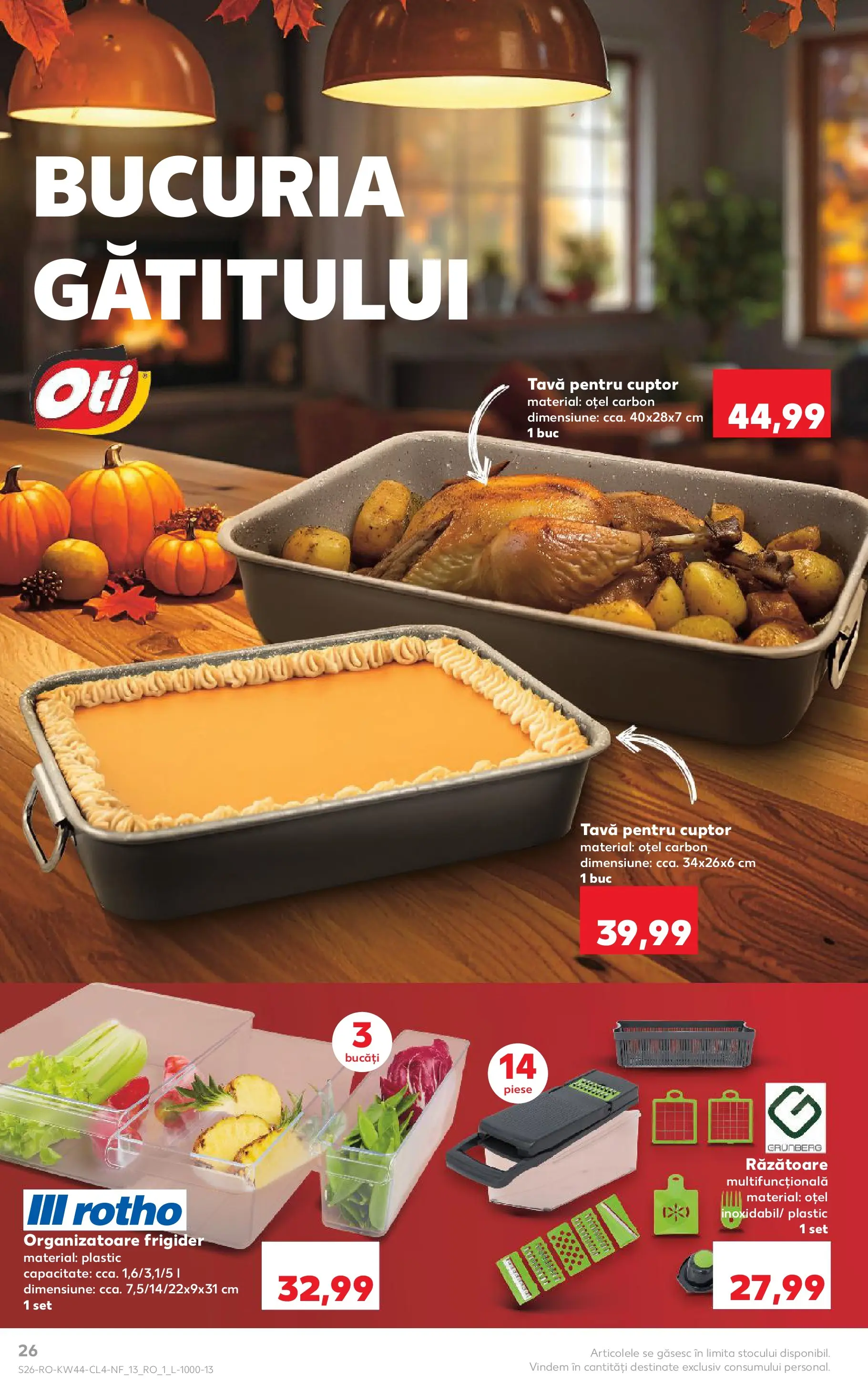 Catalog Kaufland 29 Octombrie - 3 Noiembrie 2025 | Pagina 26 | Produse: Frigider, Cuptor, Răzătoare