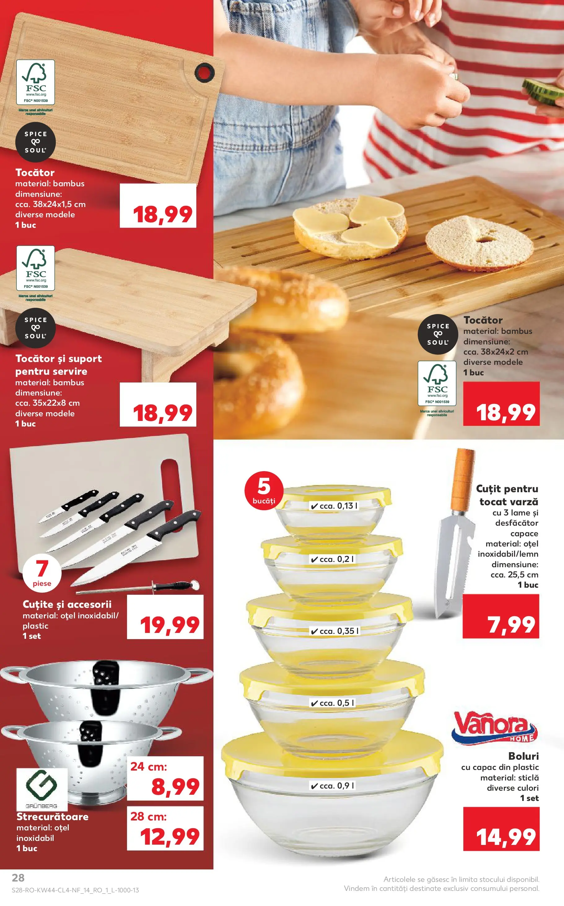 Catalog Kaufland 29 Octombrie - 3 Noiembrie 2025 | Pagina 28 | Produse: Varză, Cuțit, Tocător