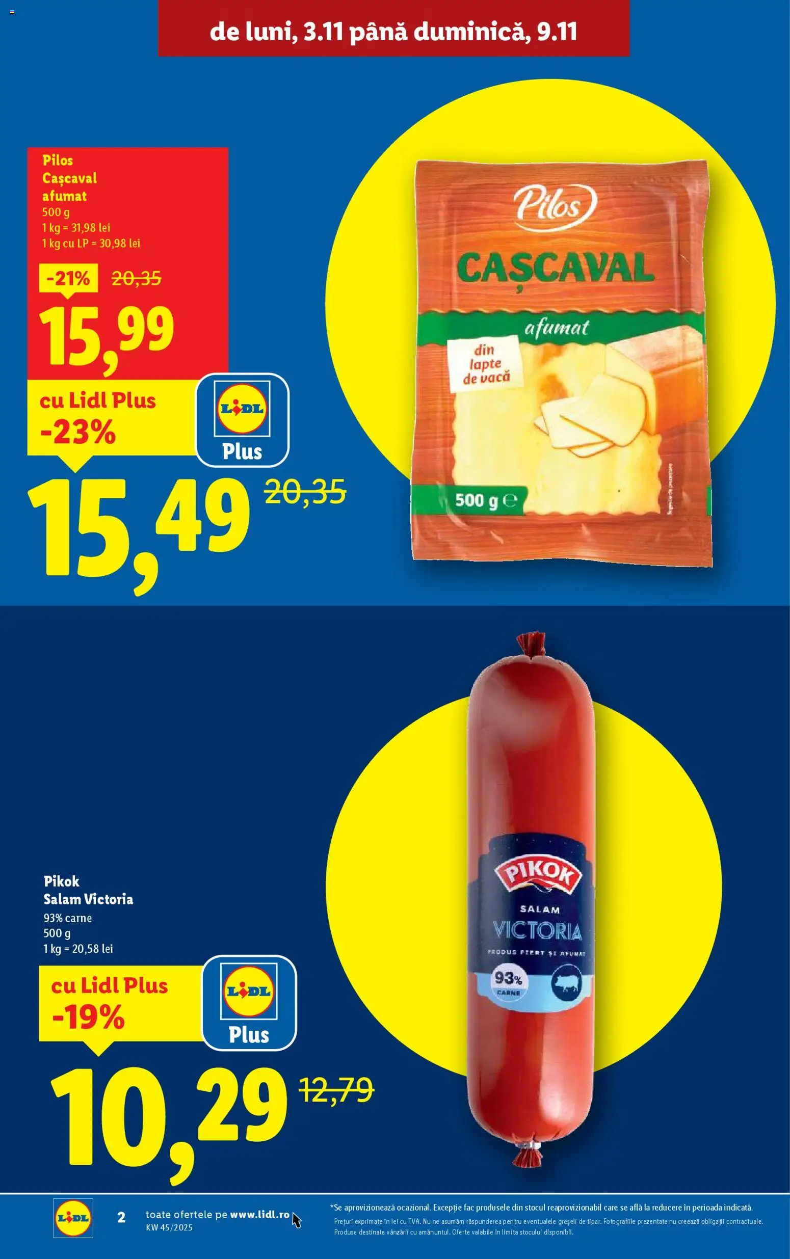 Catalog LIDL 3 - 8 Noiembrie 2025 | Pagina 2 | Produse: Toplar, Cașcaval, Lapte, Salam