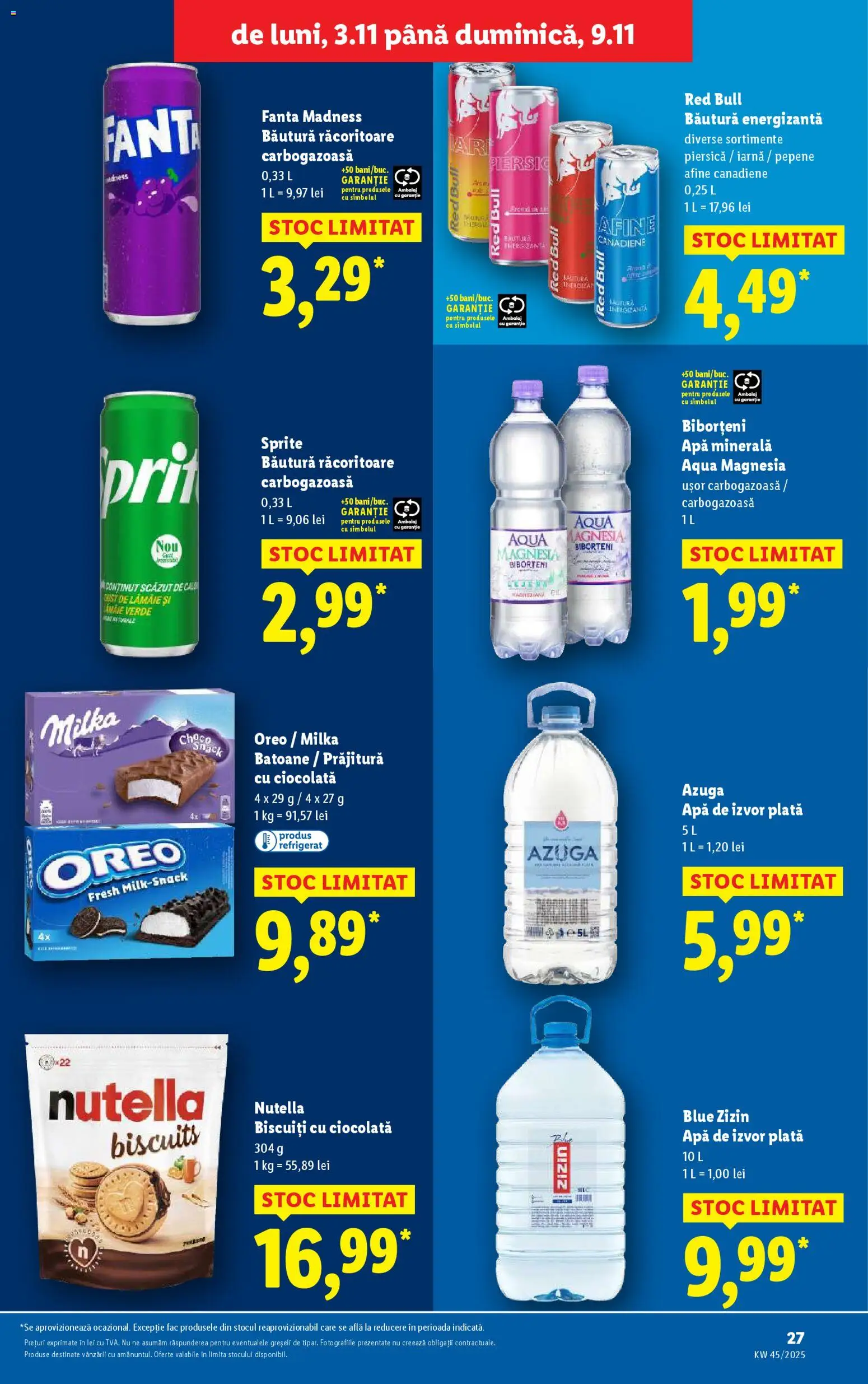 Catalog LIDL 3 - 8 Noiembrie 2025 | Pagina 27 | Produse: Yazı tahtası kalemi, Băutură energizantă, Apă, Lămâie