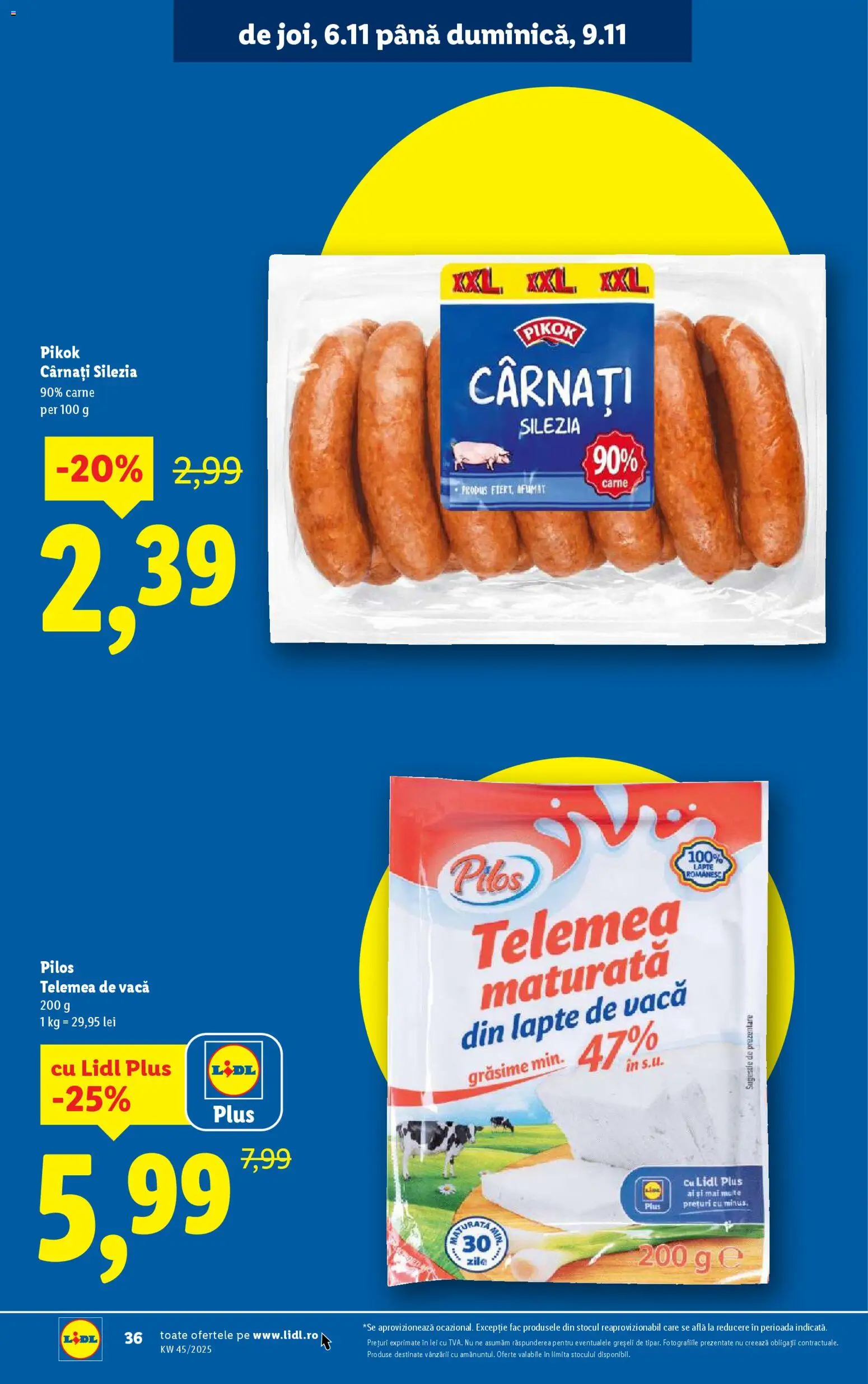 Catalog LIDL 3 - 8 Noiembrie 2025 | Pagina 36 | Produse: Toplar, Lapte, Cârnați