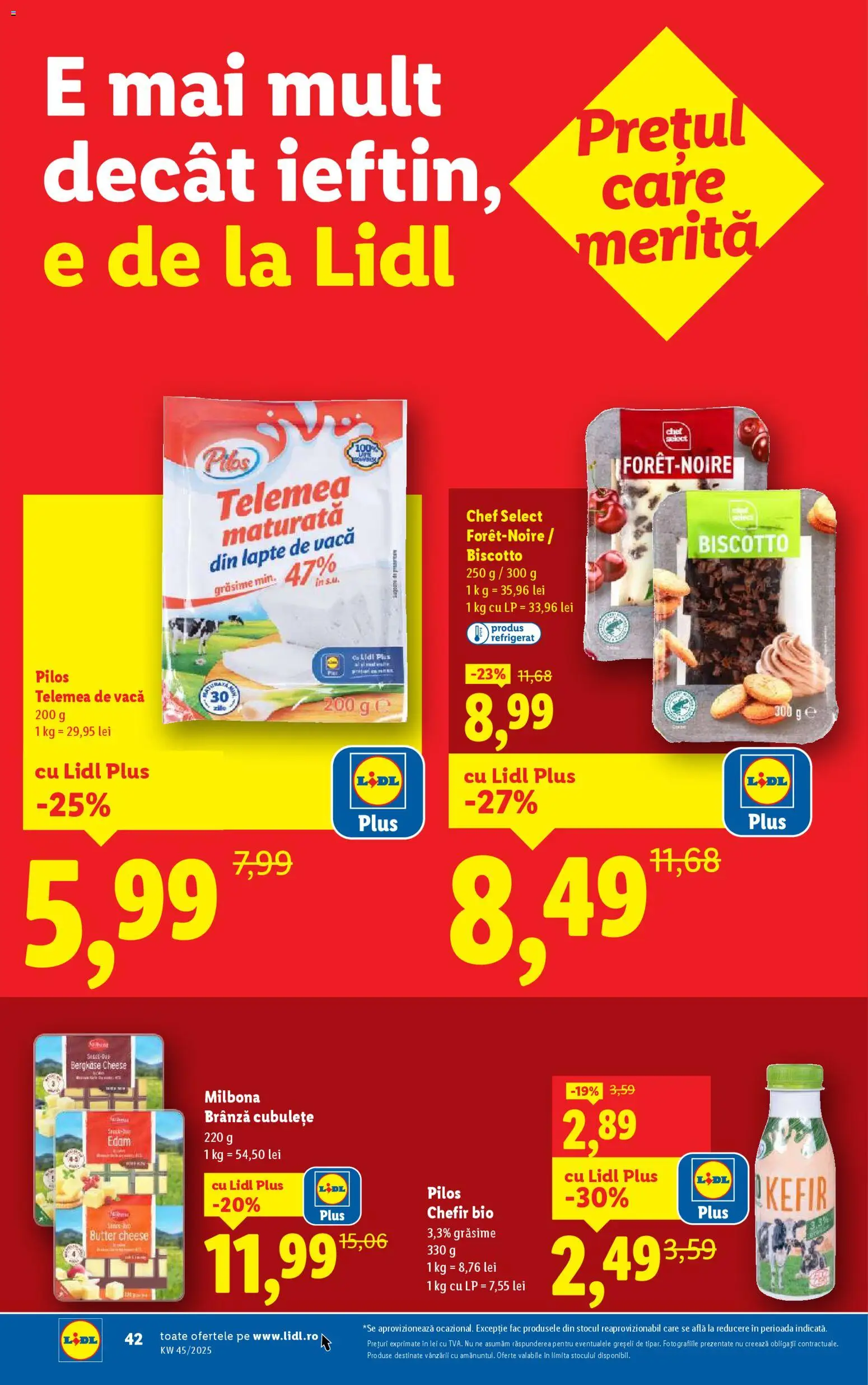 Catalog LIDL 3 - 8 Noiembrie 2025 | Pagina 42 | Produse: Toplar, Lapte, Brânză, Kefir