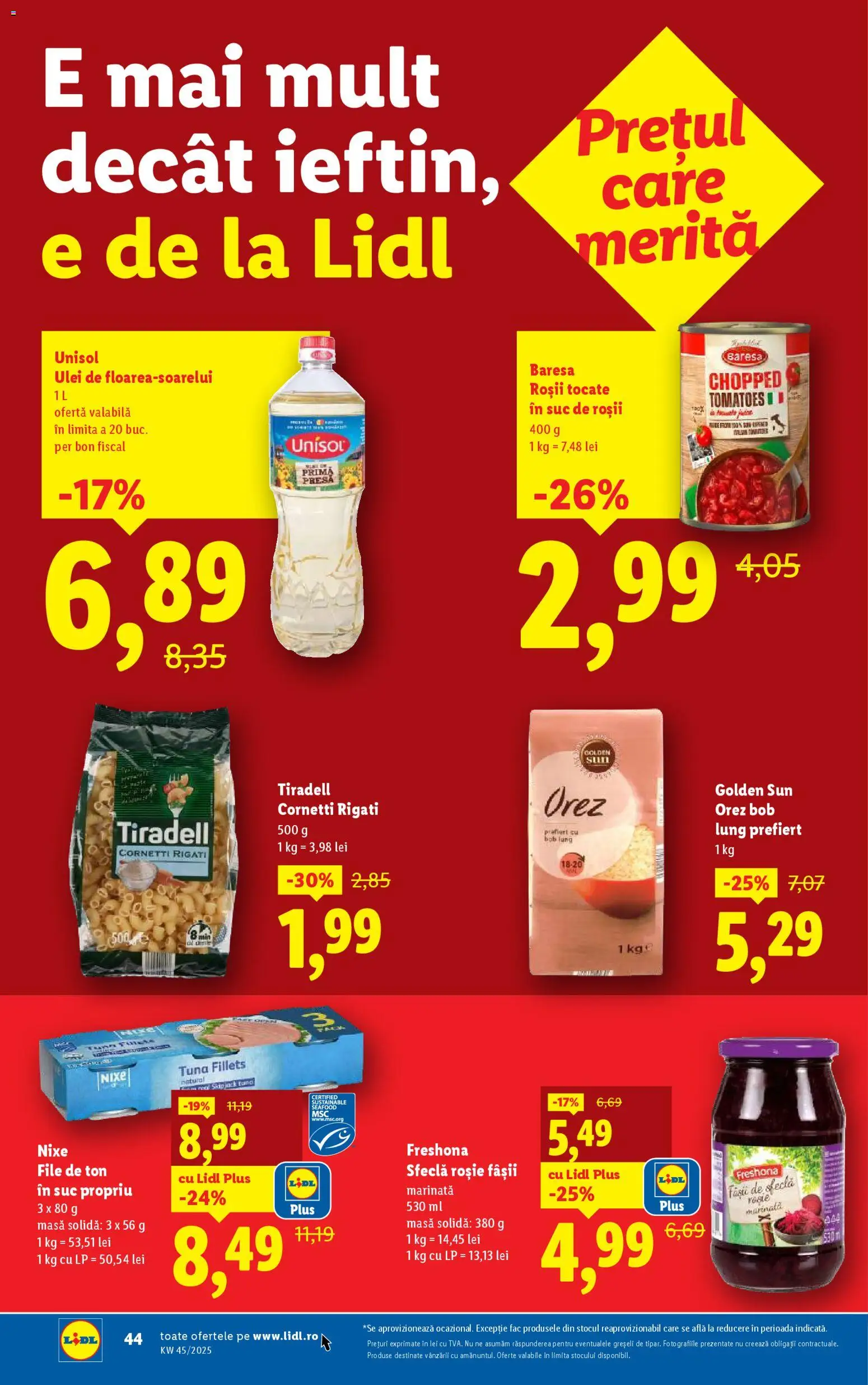 Catalog LIDL 3 - 8 Noiembrie 2025 | Pagina 44 | Produse: Ulei, Suc, Roșii, Sfeclă