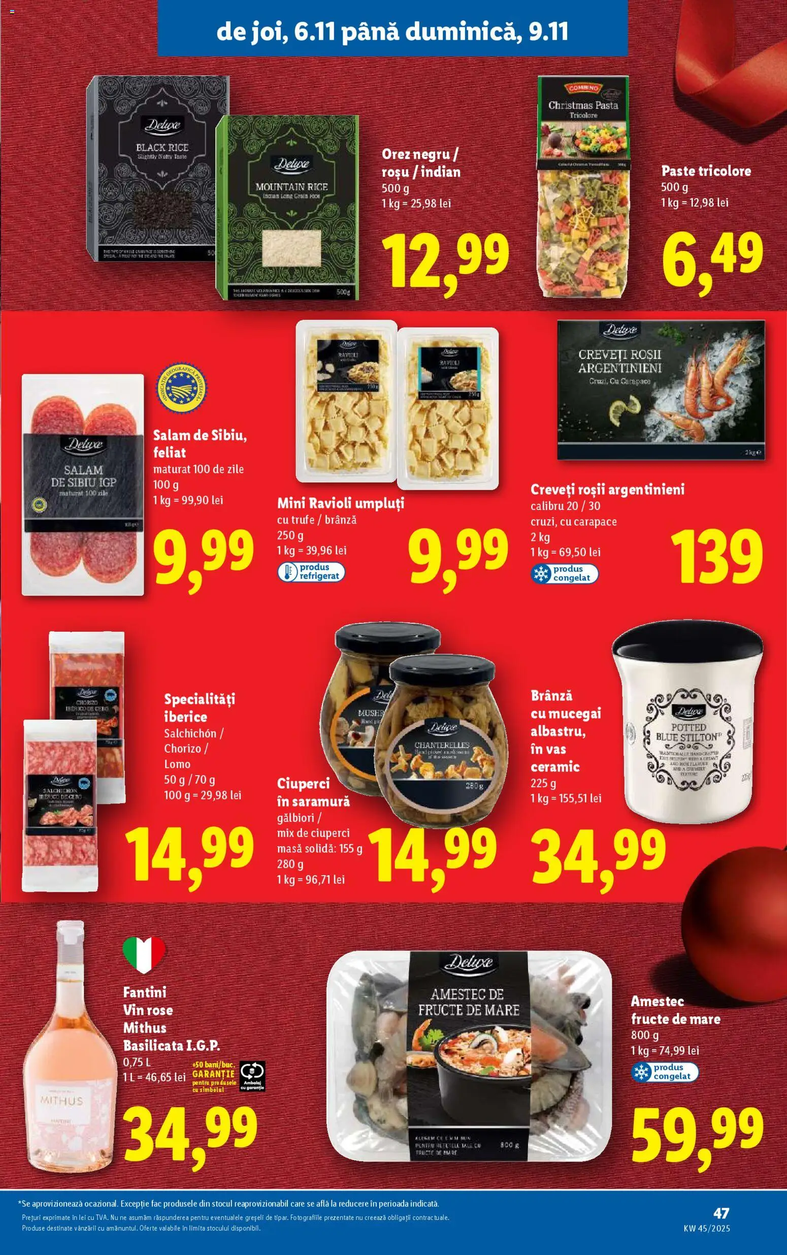 Catalog LIDL 3 - 8 Noiembrie 2025 | Pagina 47 | Produse: Brânză cu mucegai, Salam, Vin, Paste