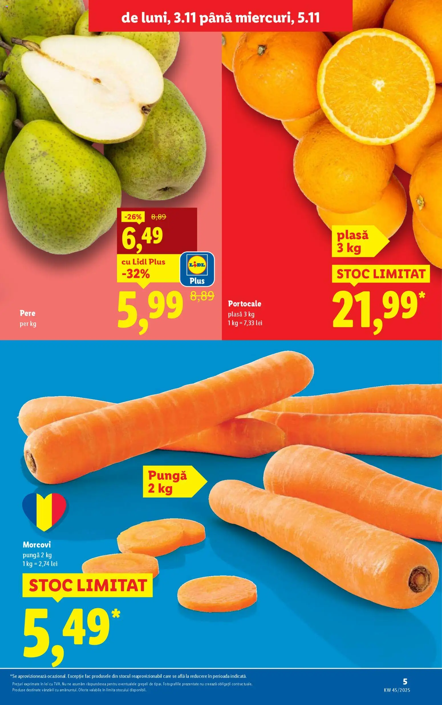 Catalog LIDL 3 - 8 Noiembrie 2025 | Pagina 5 | Produse: Pungă, Portocale, Morcovi