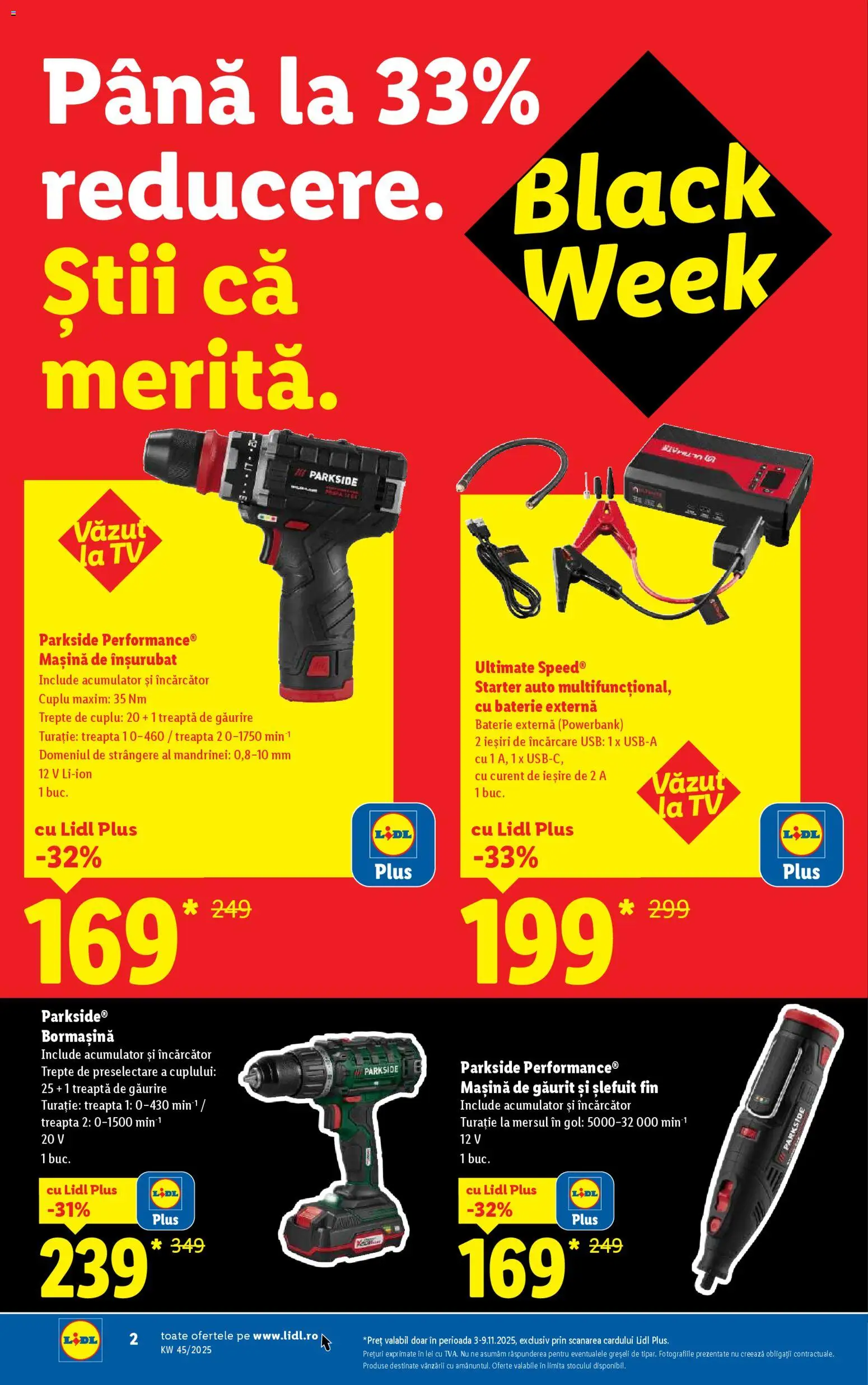 Catalog LIDL 3 - 8 Noiembrie 2025 | Pagina 2 | Produse: Mașină de găurit, Încărcător, Usb, Baterie
