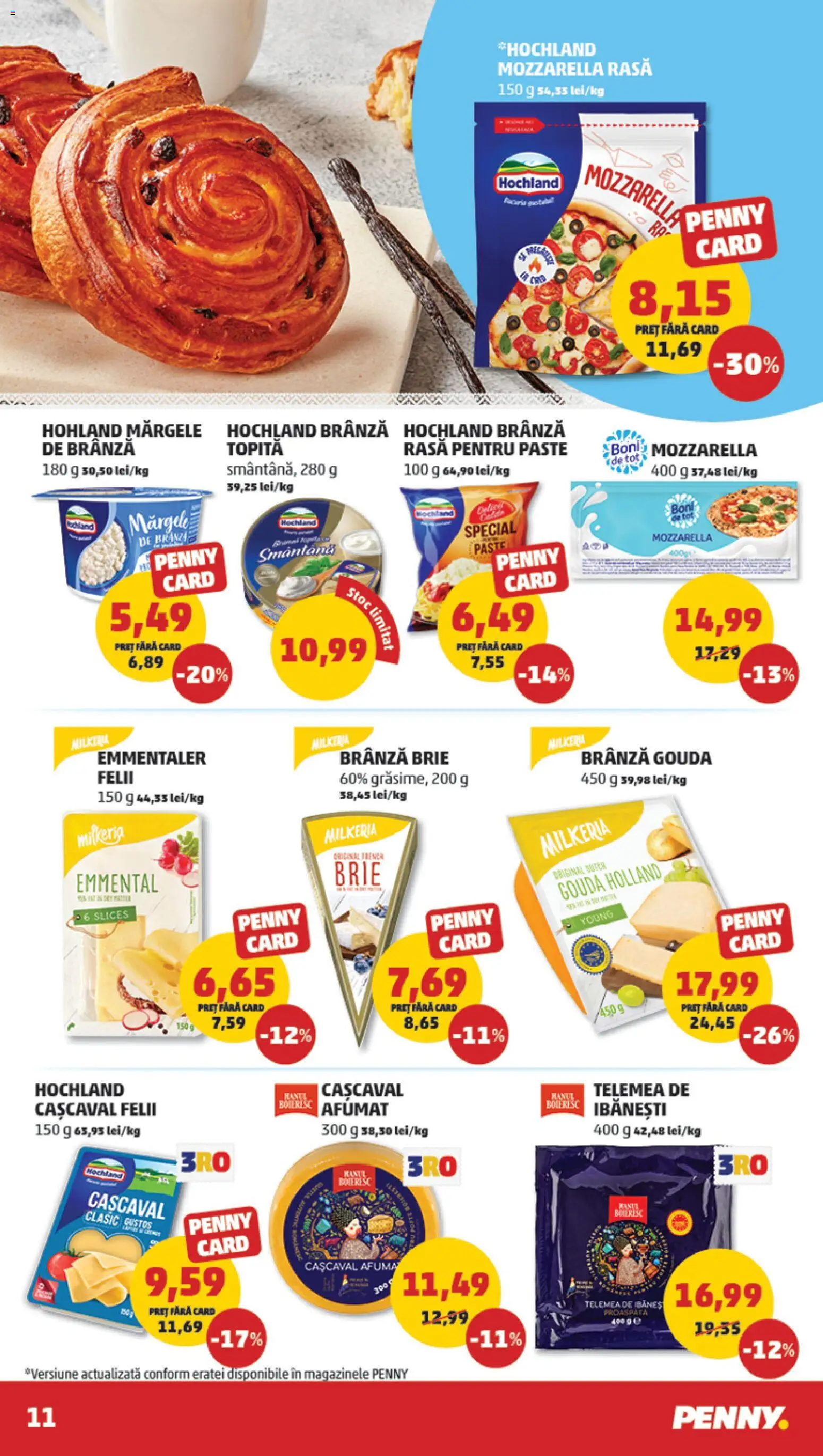 Catalog PENNY Market 29 Octombrie - 3 Noiembrie 2025 | Pagina 11 | Produse: Cașcaval, Brânză, Paste, Gouda