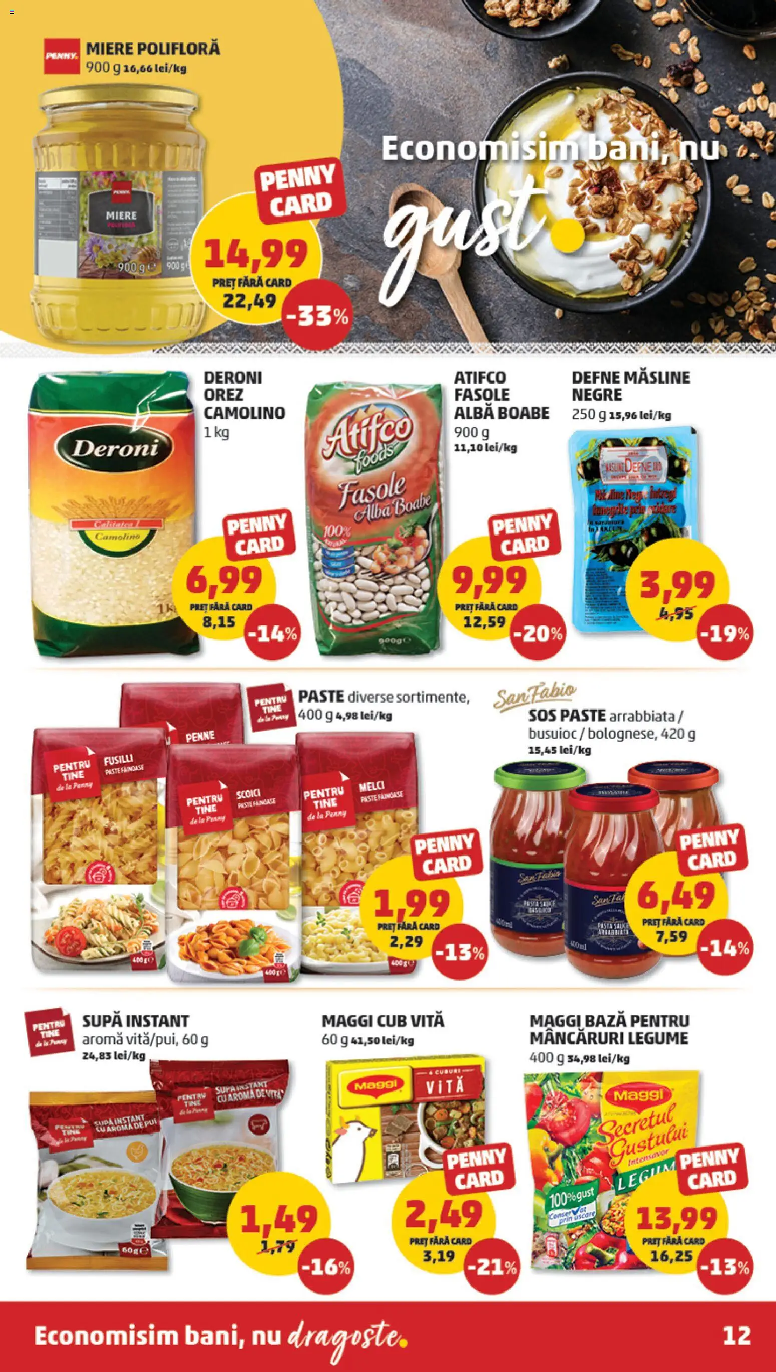 Catalog PENNY Market 29 Octombrie - 3 Noiembrie 2025 | Pagina 12 | Produse: Paste, Fasole albă, Legume, Sos