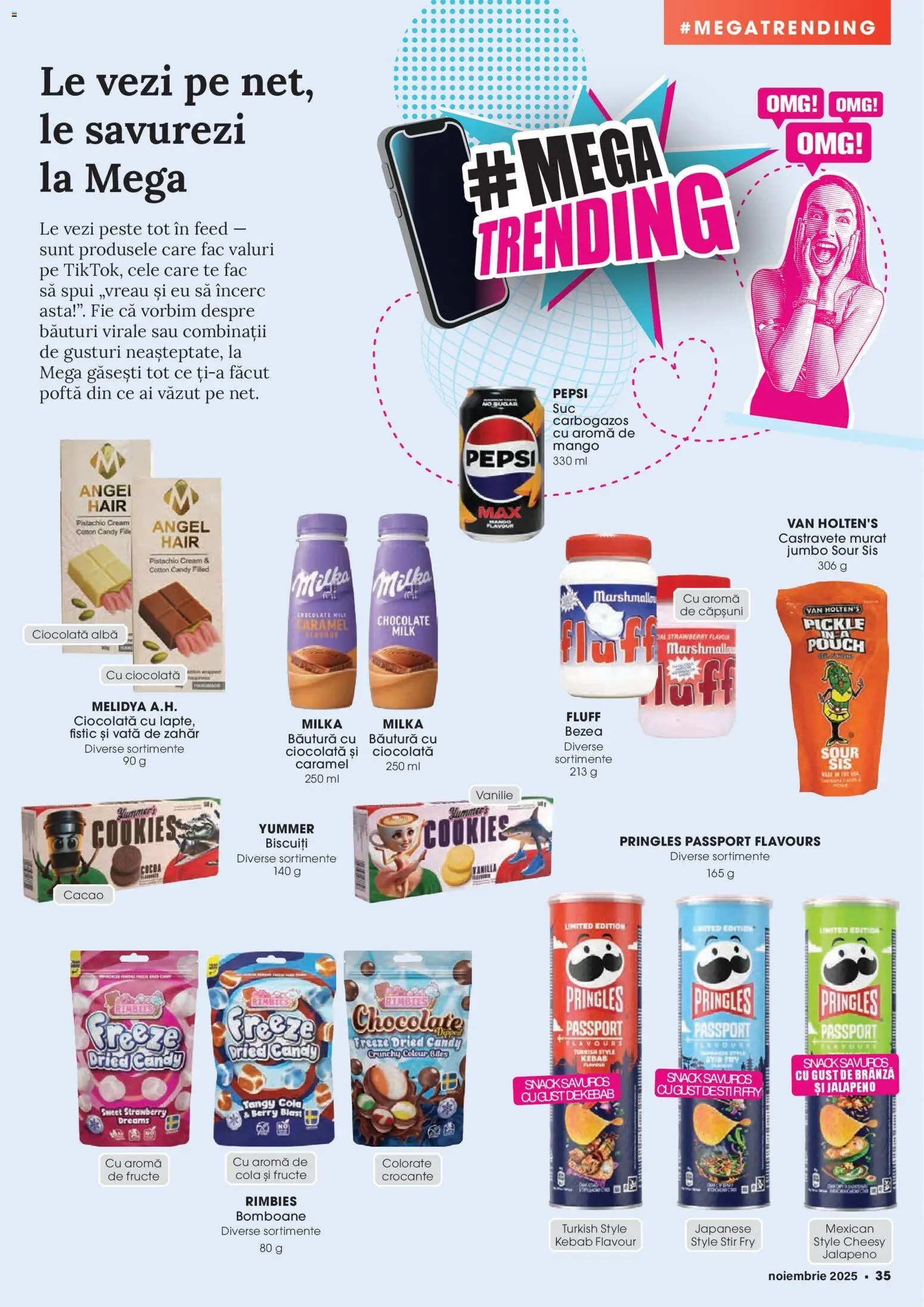 Catalog Mega Image 30 Octombrie - 24 Noiembrie 2025 | Pagina 35 | Produse: Brânză, Ciocolată, Biscuiți, Fructe
