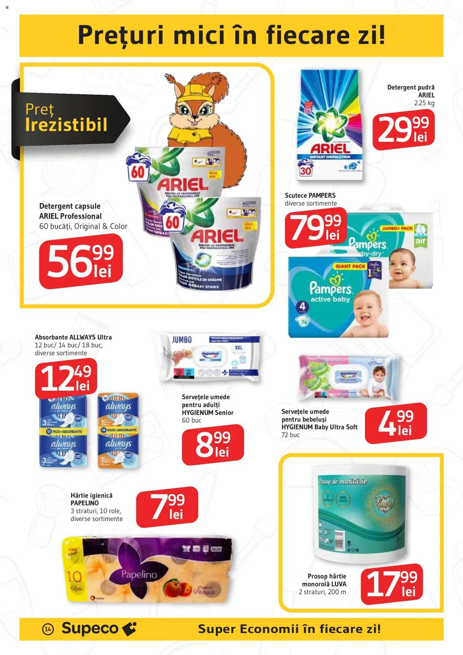 Catalog Supeco 30 Octombrie - 11 Noiembrie 2025 | Pagina 14 | Produse: Role, Detergent, Absorbante, Scutece