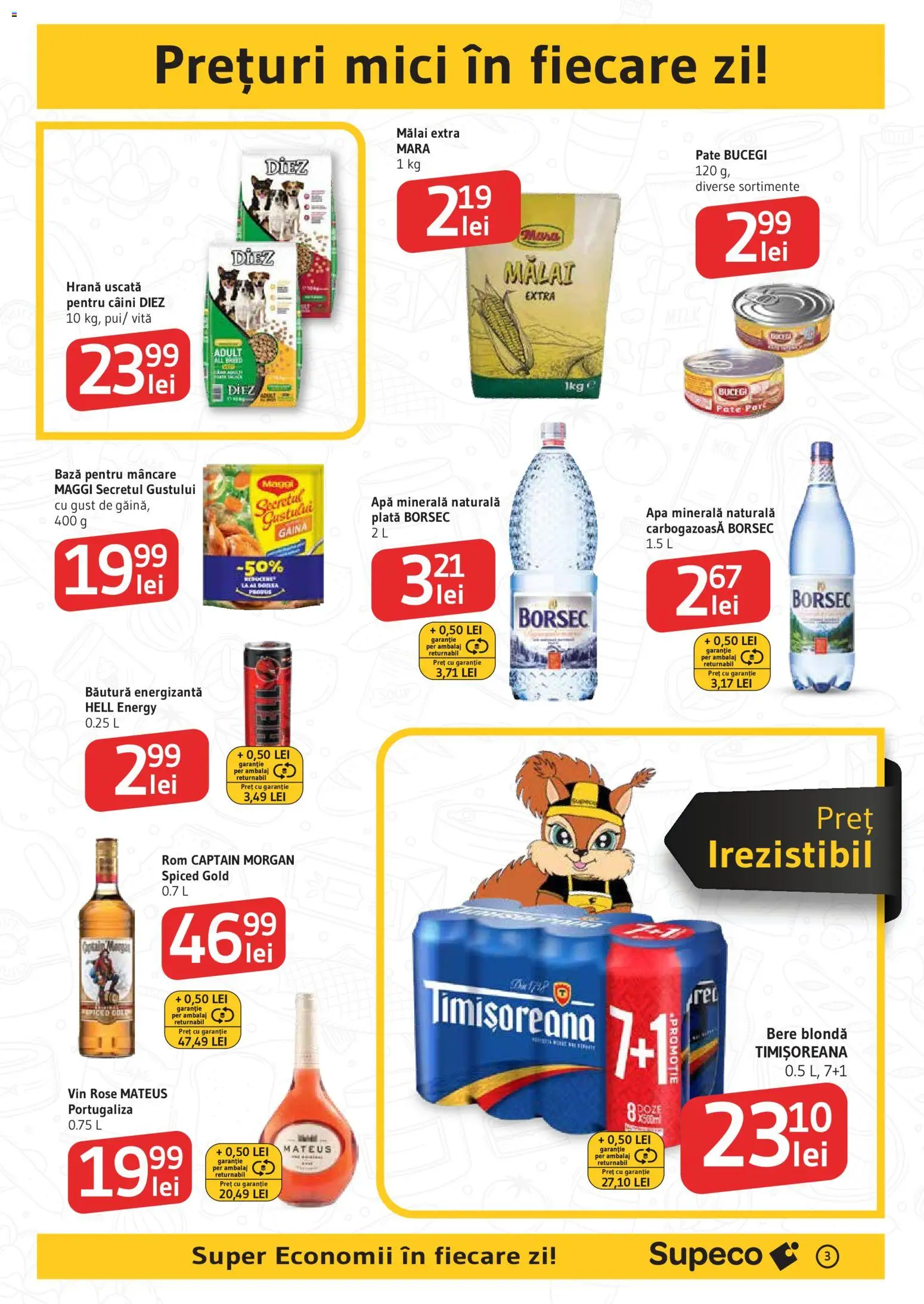 Catalog Supeco 29 Octombrie - 5 Noiembrie 2025 | Pagina 3 | Produse: Yazı tahtası kalemi, Pate, Băutură energizantă, Mălai