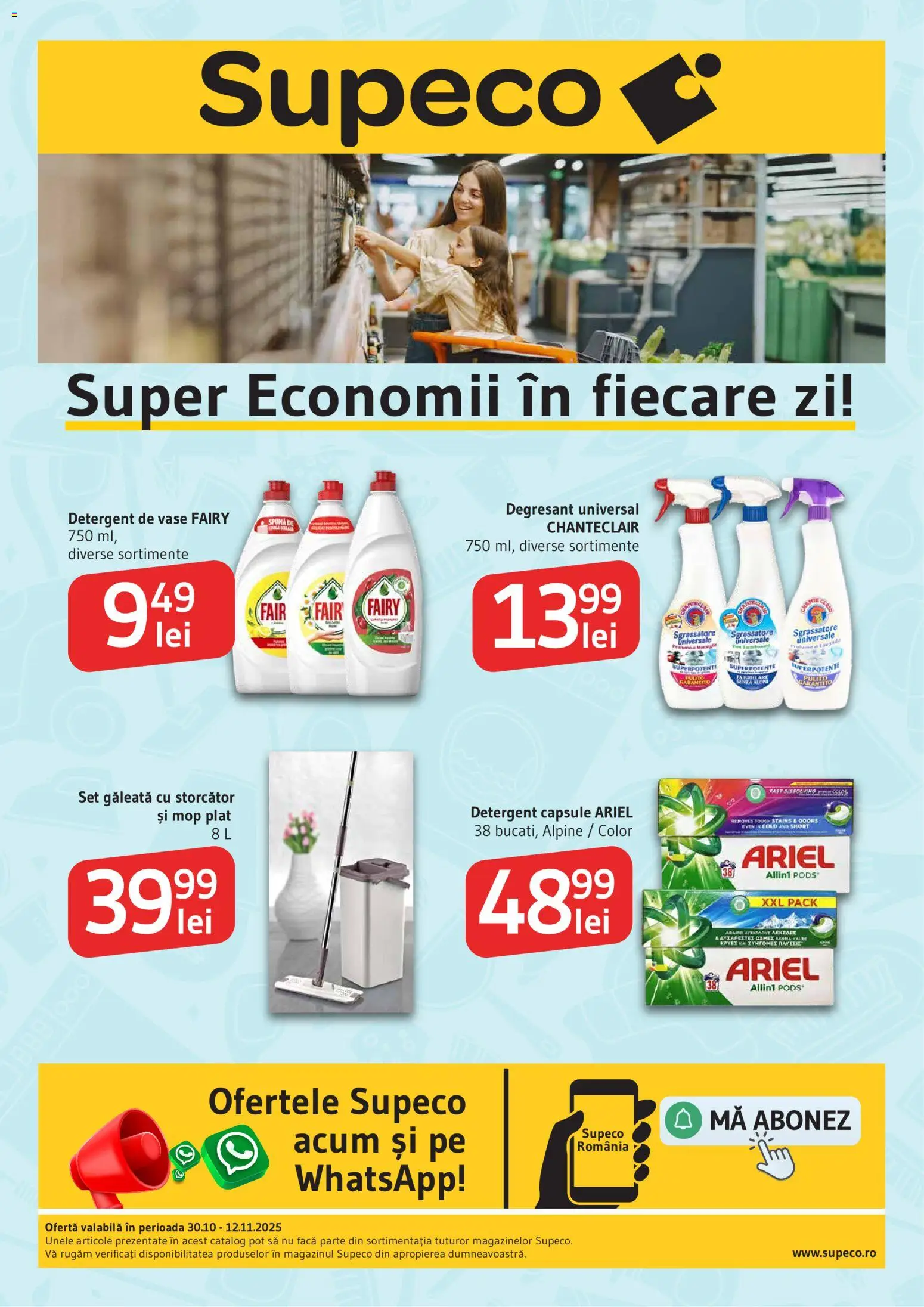 Catalog Supeco 30 Octombrie - 11 Noiembrie 2025 | Pagina 1 | Produse: Detergent de vase, Storcător, Mop, Detergent