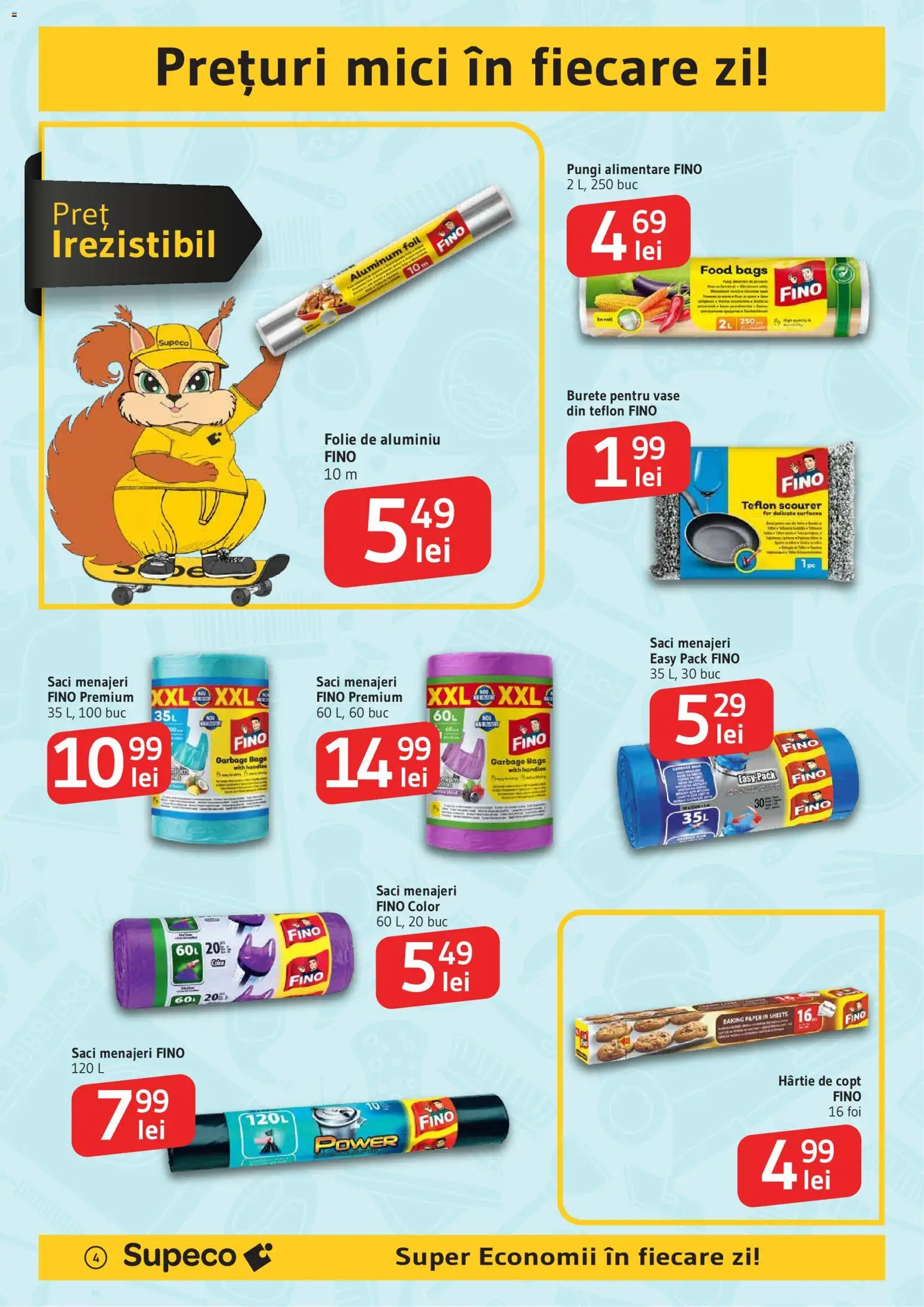 Catalog Supeco 30 Octombrie - 11 Noiembrie 2025 | Pagina 4 | Produse: Saci menajeri, Mici, Burete