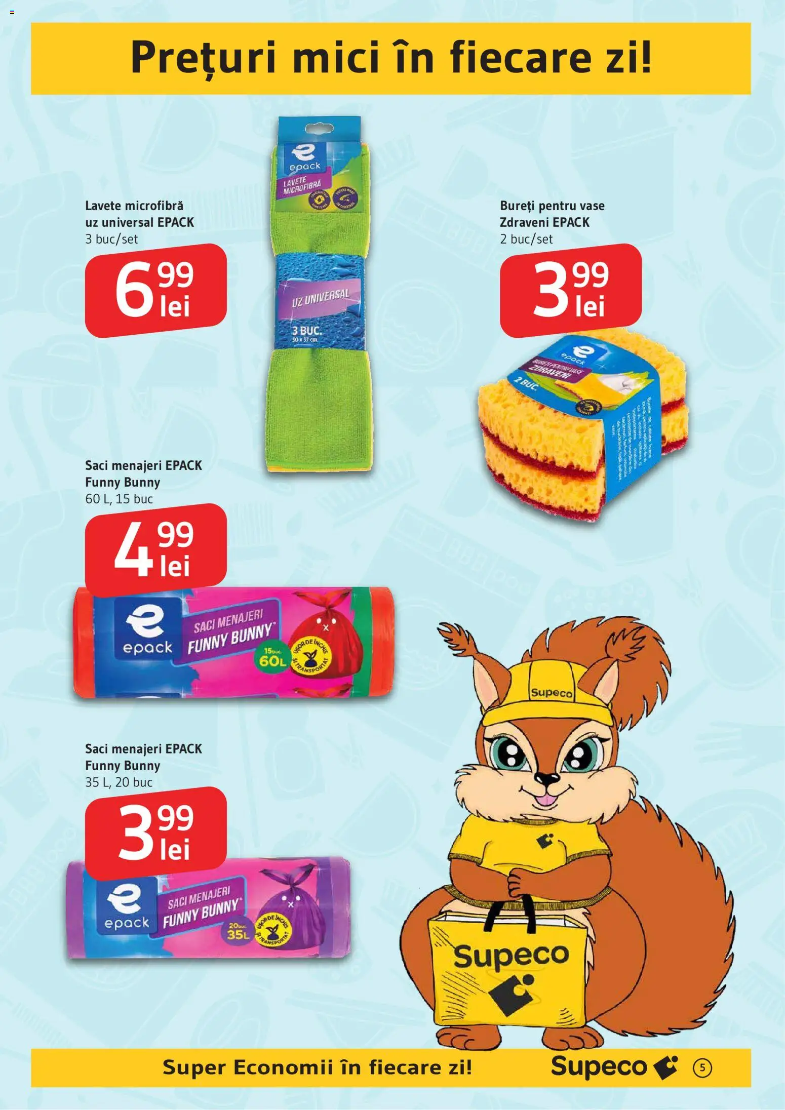 Catalog Supeco 30 Octombrie - 11 Noiembrie 2025 | Pagina 5 | Produse: Saci menajeri, Mici, Lavete