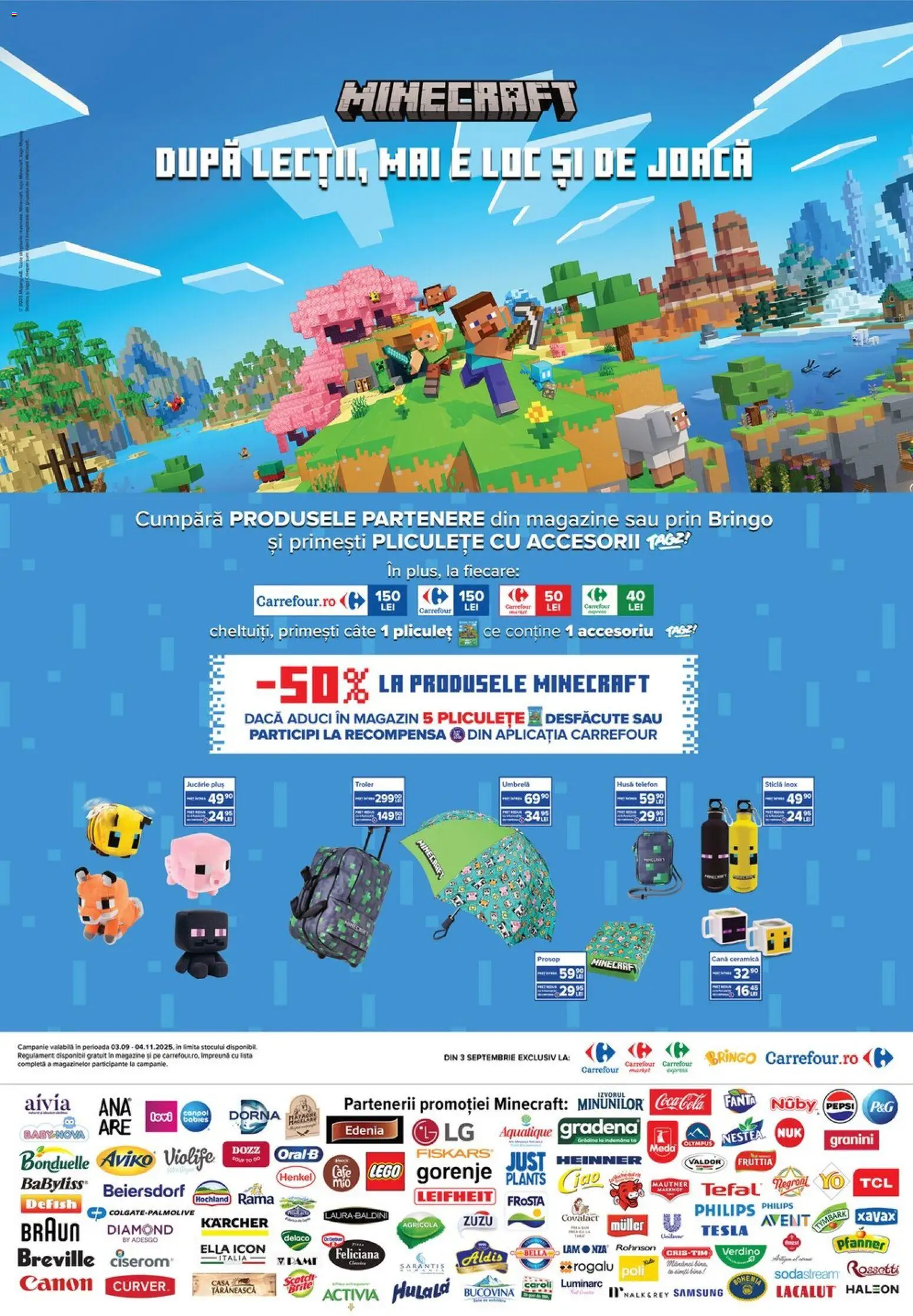 Catalog Carrefour 29 Octombrie - 3 Noiembrie 2025 | Pagina 2 | Produse: Umbrelă, Telefon, Light Kedi Konservesi, Amerikan servis